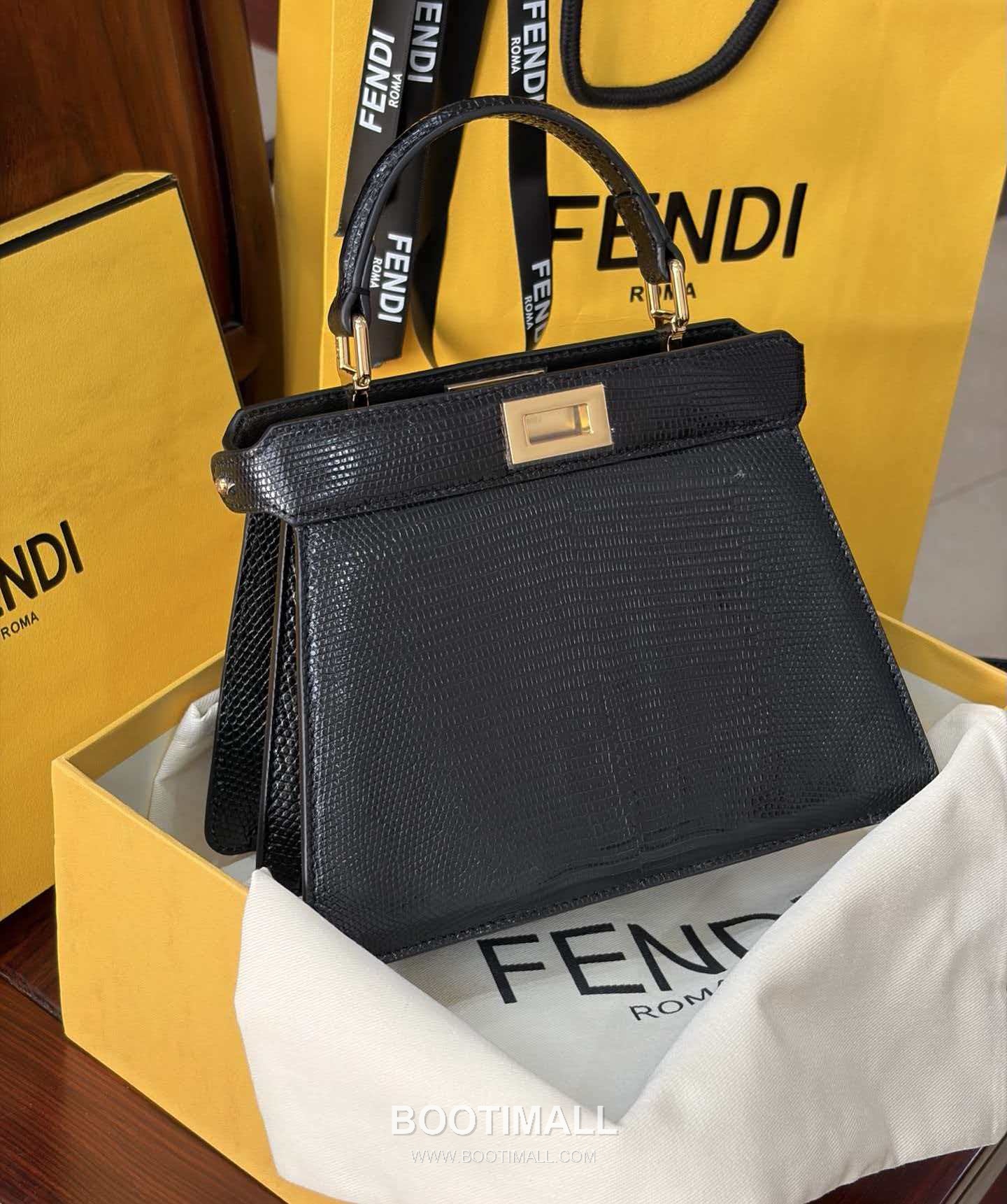 Fendi Peekaboo ISeeU Mini Lizard Leather Bag 펜디 피카부 아이씨유 미니 리자드 레더 백 20cm 3