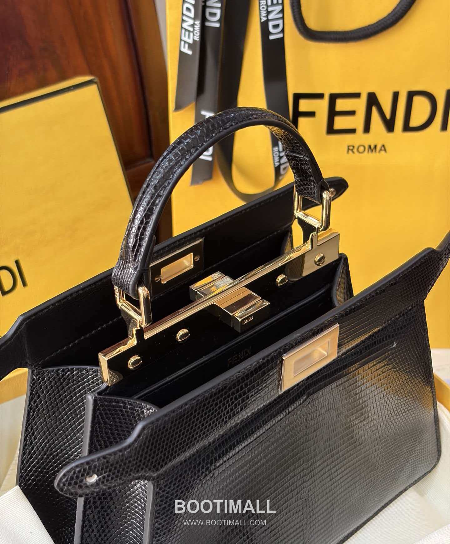 Fendi Peekaboo ISeeU Mini Lizard Leather Bag 펜디 피카부 아이씨유 미니 리자드 레더 백 20cm 7