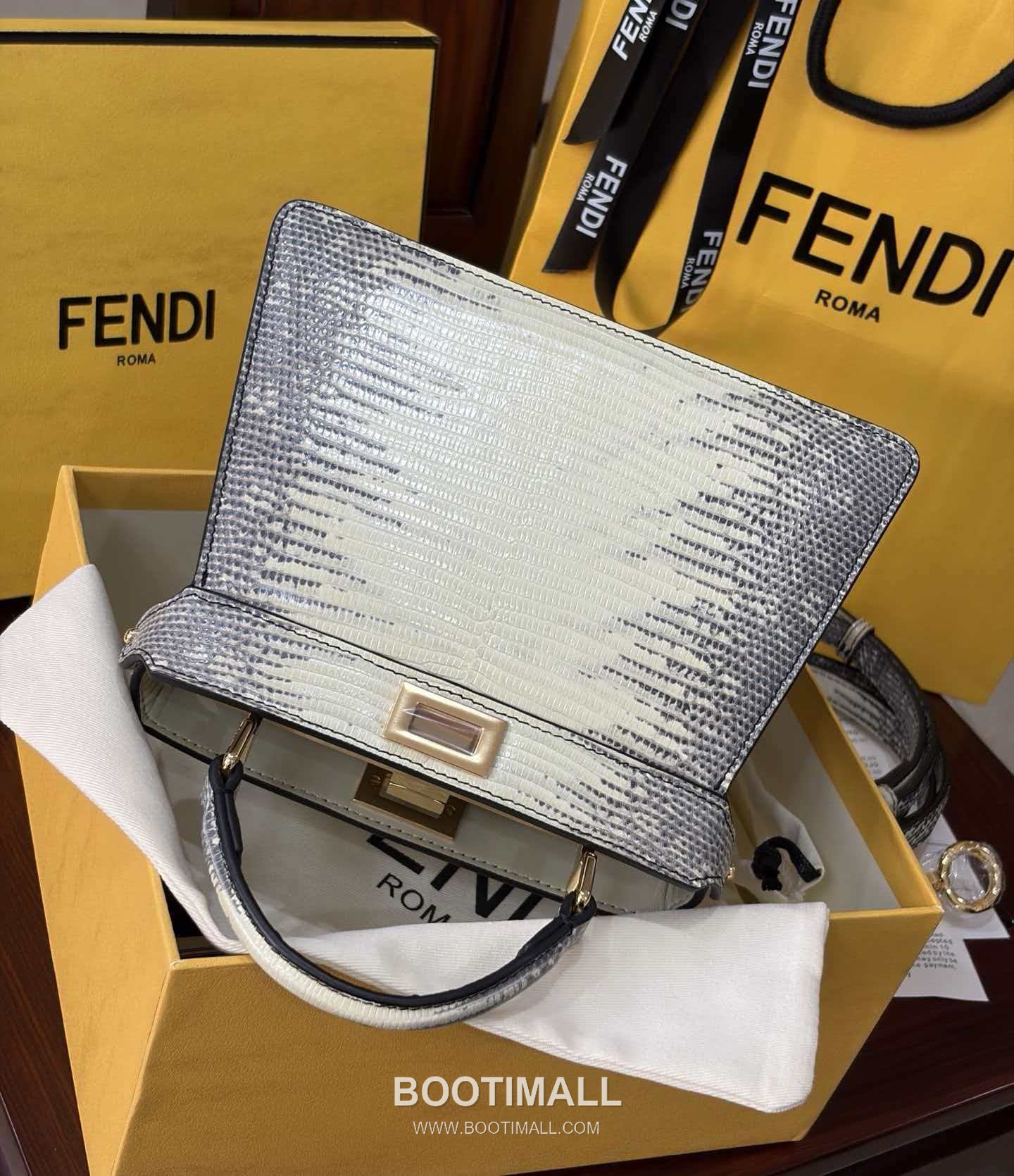 Fendi Peekaboo ISeeU Mini Lizard Leather Bag 펜디 피카부 아이씨유 미니 리자드 레더 백 20cm 3