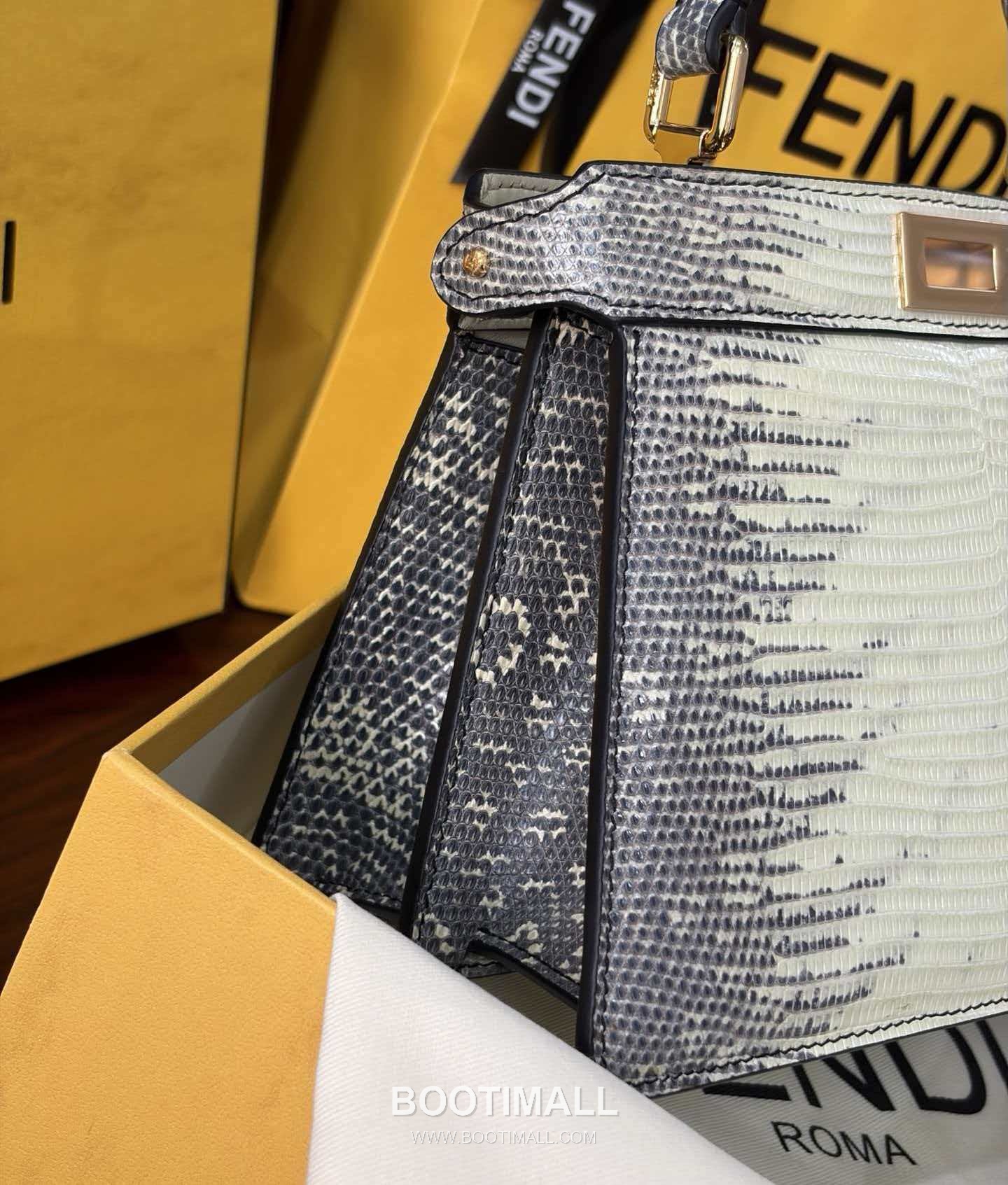 Fendi Peekaboo ISeeU Mini Lizard Leather Bag 펜디 피카부 아이씨유 미니 리자드 레더 백 20cm 6