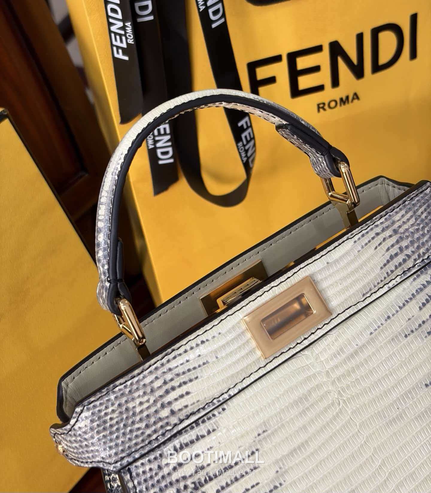 Fendi Peekaboo ISeeU Mini Lizard Leather Bag 펜디 피카부 아이씨유 미니 리자드 레더 백 20cm 7