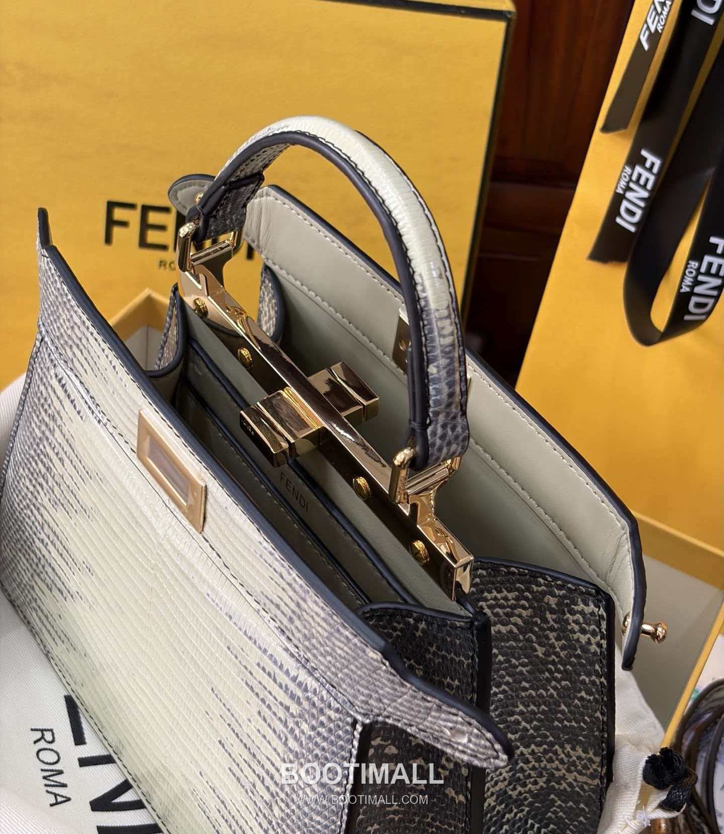 Fendi Peekaboo ISeeU Mini Lizard Leather Bag 펜디 피카부 아이씨유 미니 리자드 레더 백 20cm 9