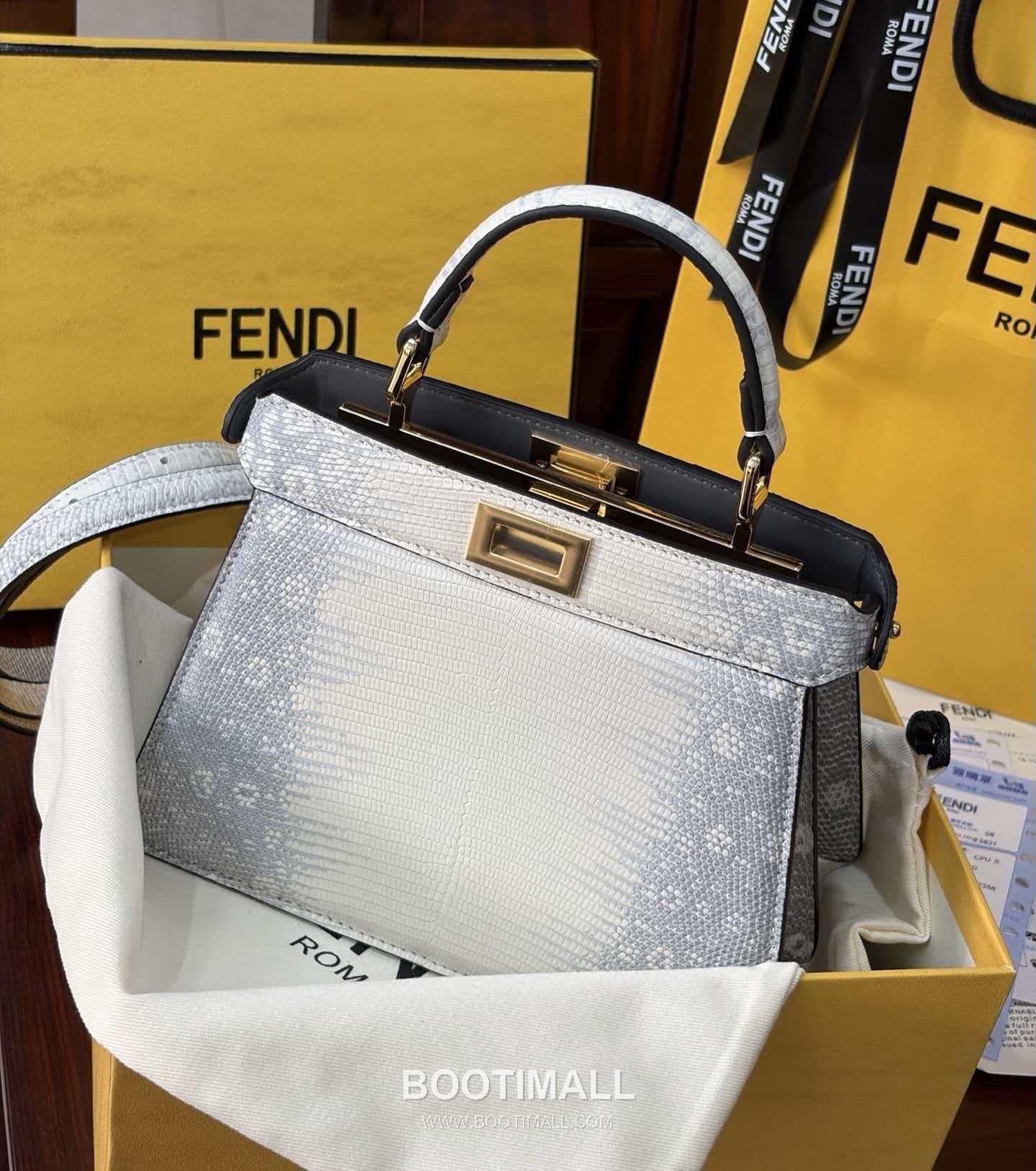 Fendi Peekaboo ISeeU Mini Lizard Leather Bag 펜디 피카부 아이씨유 미니 리자드 레더 백 20cm 2