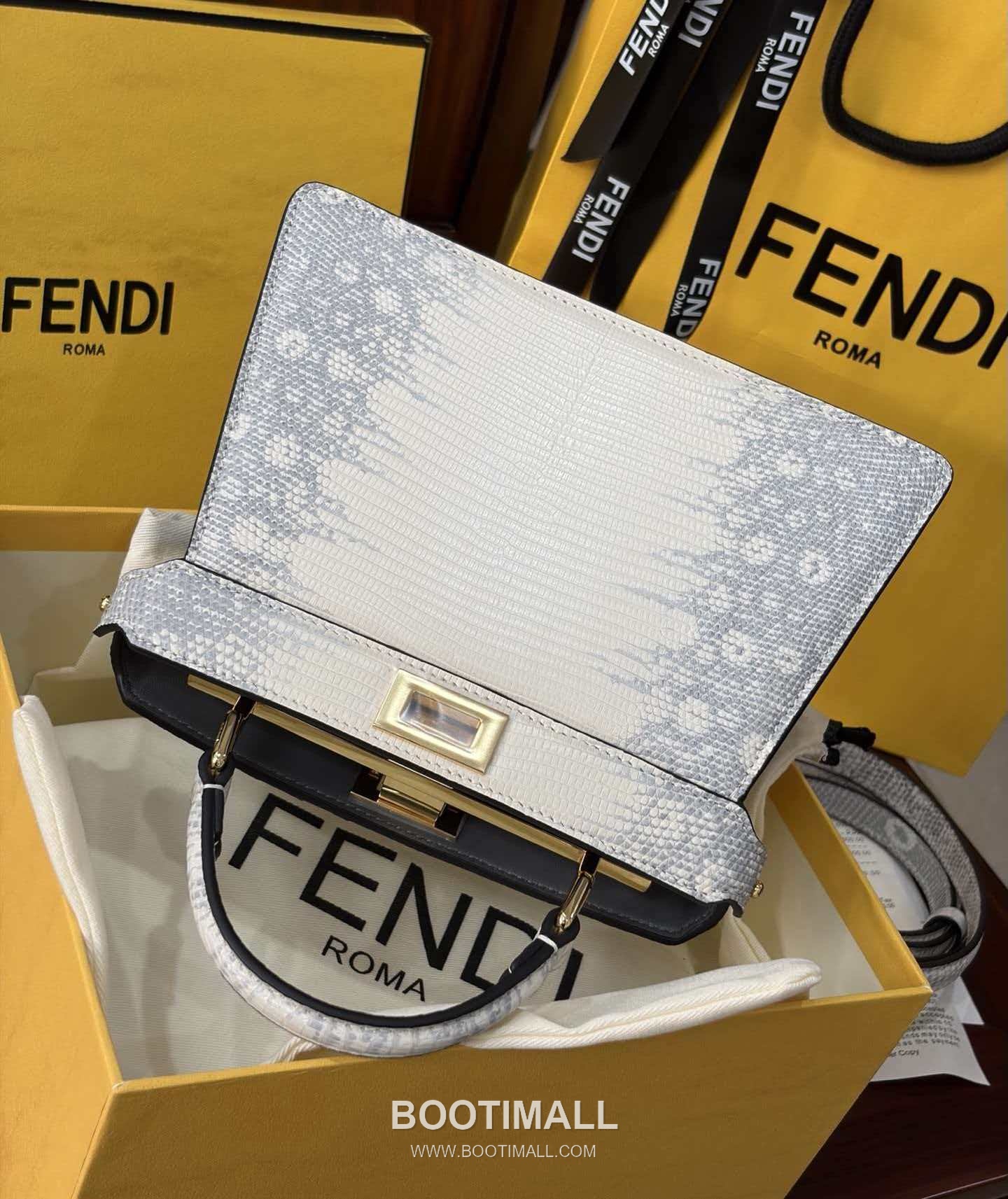 Fendi Peekaboo ISeeU Mini Lizard Leather Bag 펜디 피카부 아이씨유 미니 리자드 레더 백 20cm 3