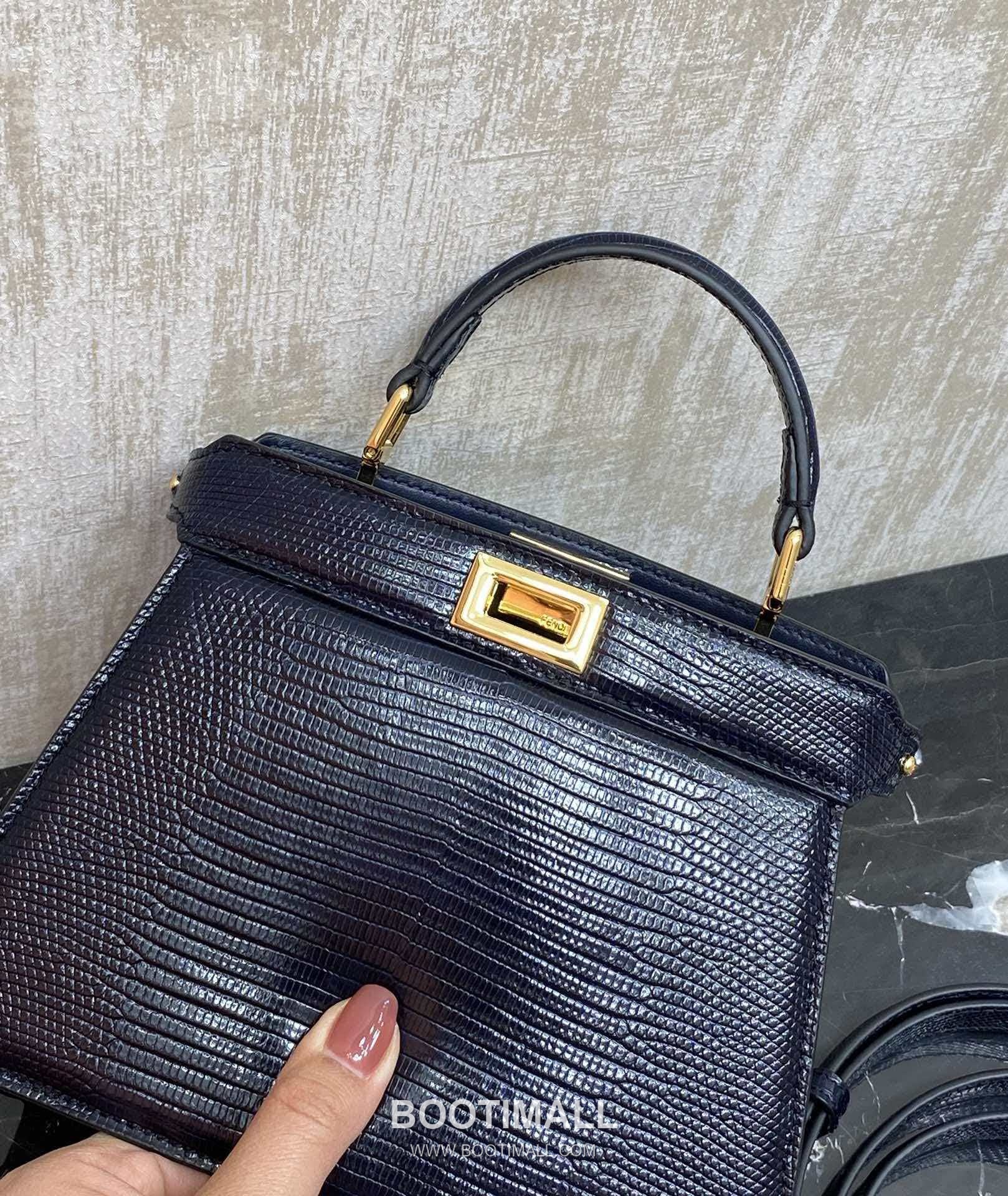 Fendi Peekaboo ISeeU Mini Lizard Leather Bag 펜디 피카부 아이씨유 미니 리자드 레더 백 20cm 5