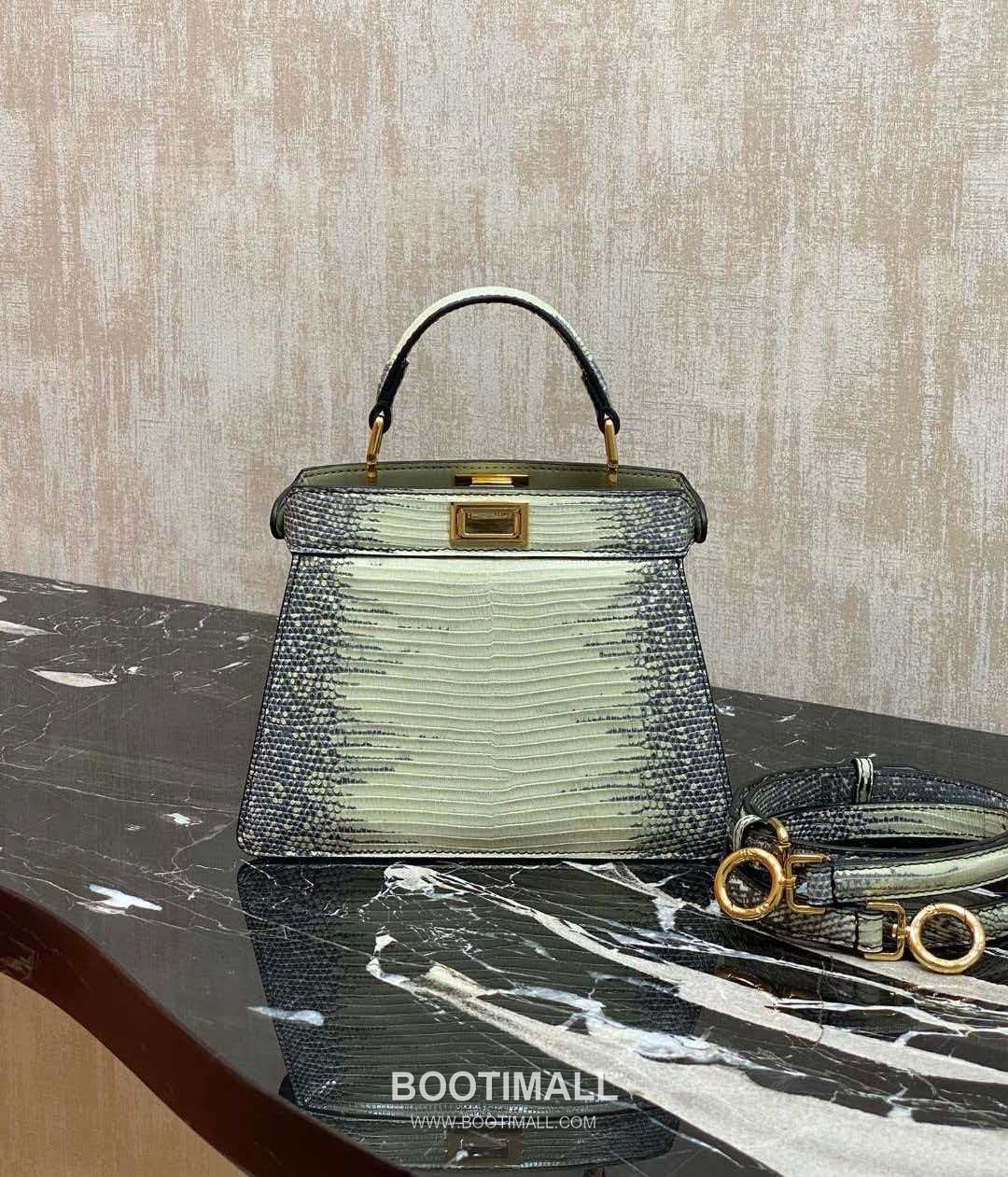 Fendi Peekaboo ISeeU Mini Lizard Leather Bag 펜디 피카부 아이씨유 미니 리자드 레더 백 20cm 1