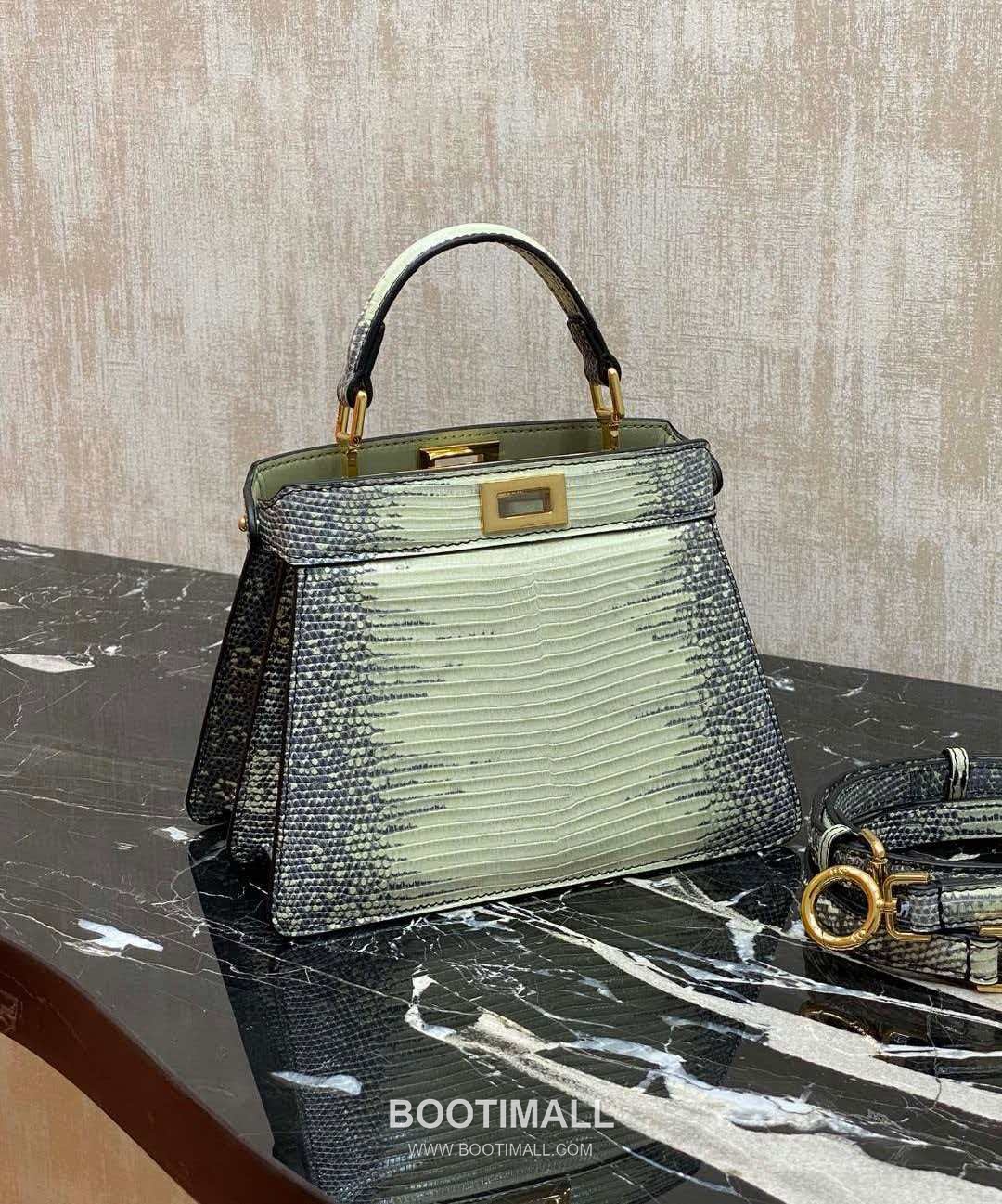 Fendi Peekaboo ISeeU Mini Lizard Leather Bag 펜디 피카부 아이씨유 미니 리자드 레더 백 20cm 2
