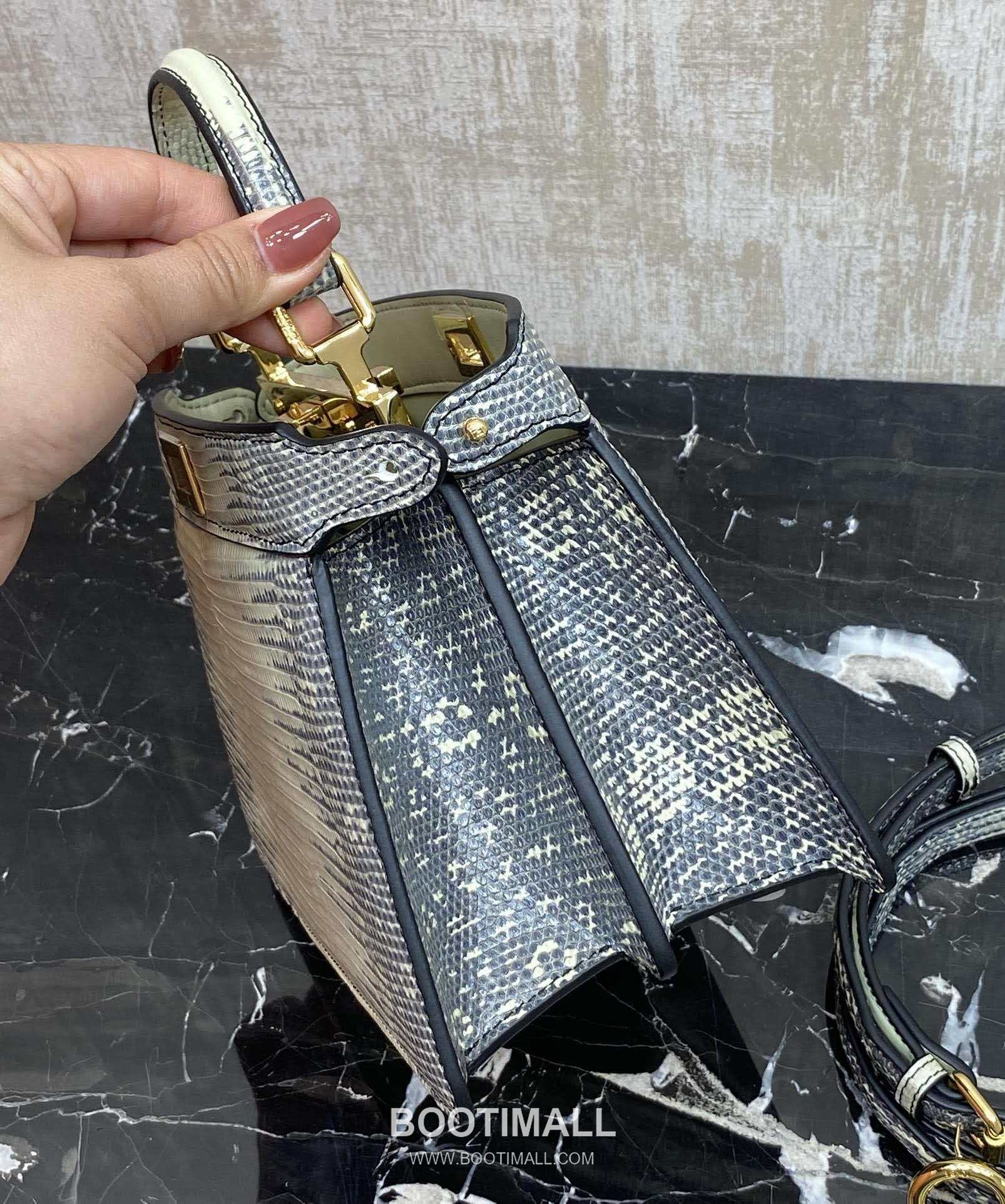 Fendi Peekaboo ISeeU Mini Lizard Leather Bag 펜디 피카부 아이씨유 미니 리자드 레더 백 20cm 5