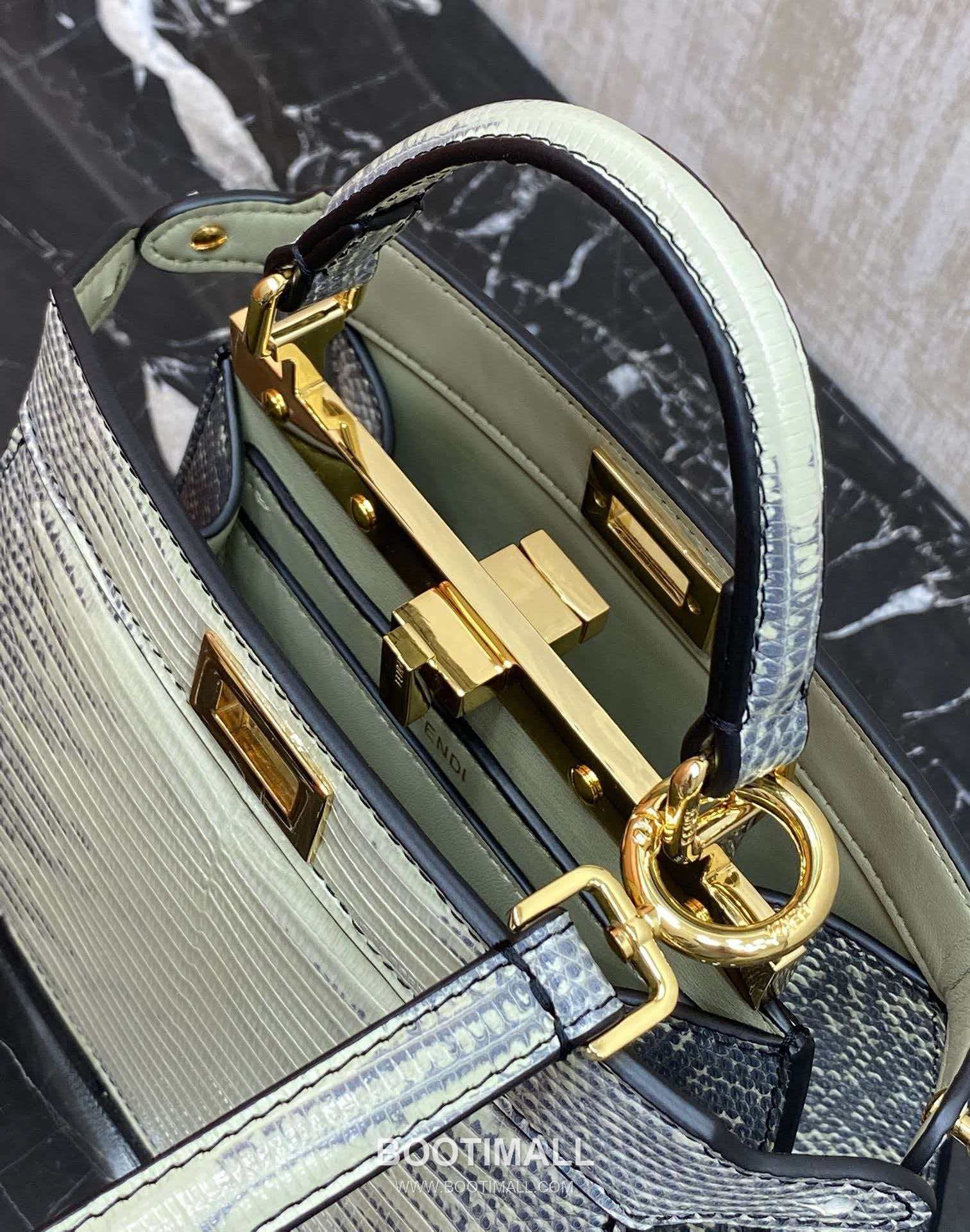 Fendi Peekaboo ISeeU Mini Lizard Leather Bag 펜디 피카부 아이씨유 미니 리자드 레더 백 20cm 6