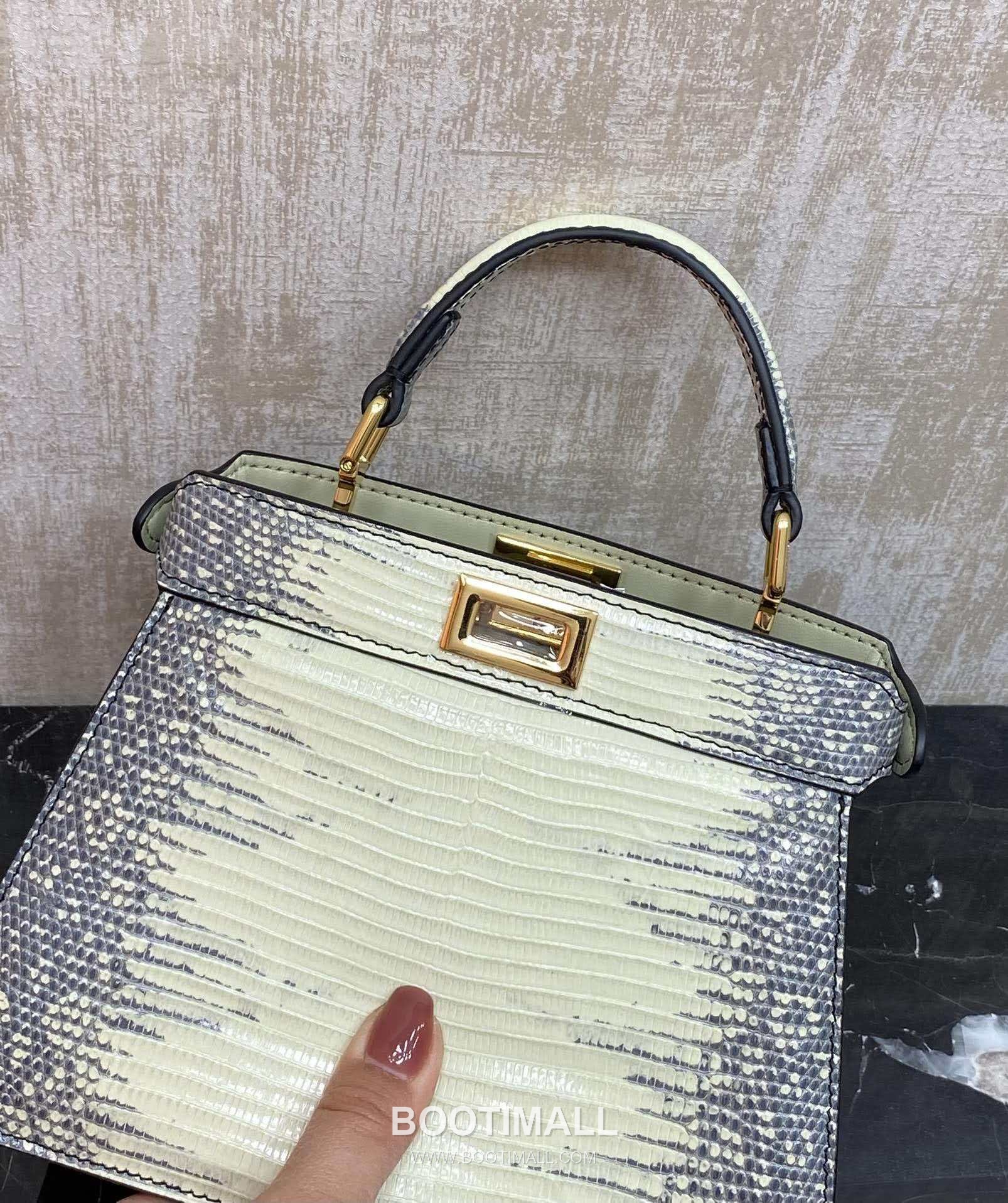Fendi Peekaboo ISeeU Mini Lizard Leather Bag 펜디 피카부 아이씨유 미니 리자드 레더 백 20cm 7