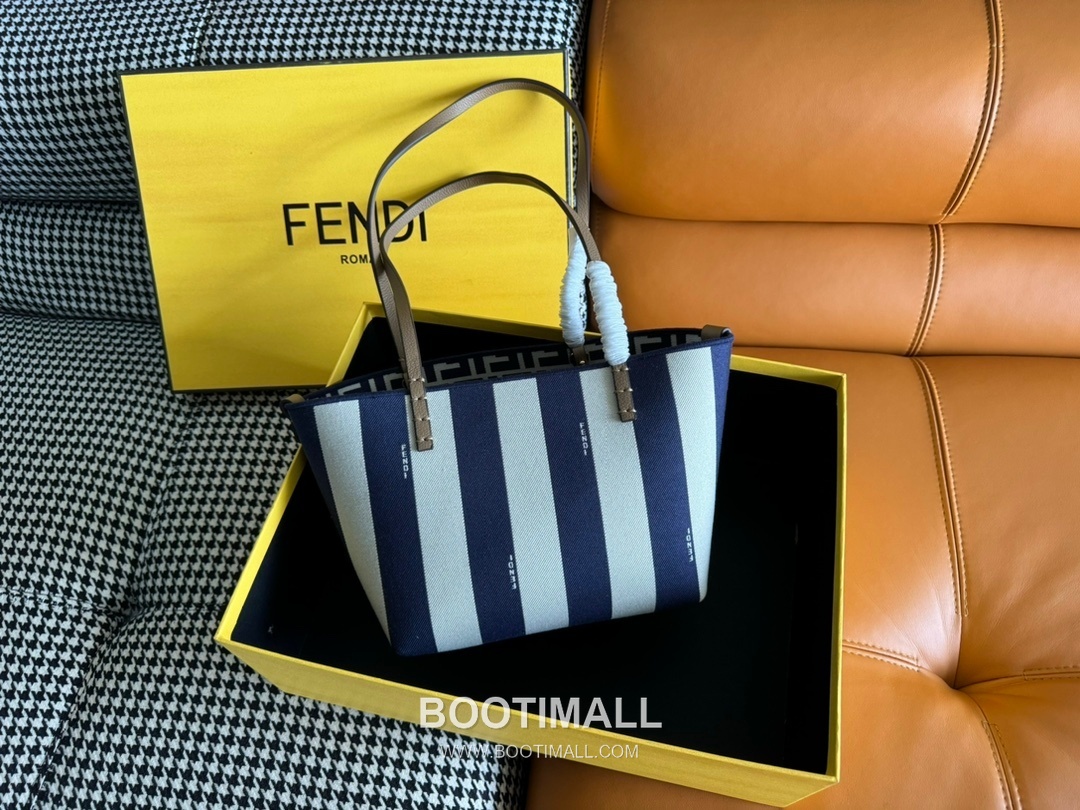 Fendi Baguette Small Tote Pequin FF Jacquard Fabric Bag 펜디 바게트 스몰 토트 페퀸 FF 자카드 패브릭 백 23cm 1