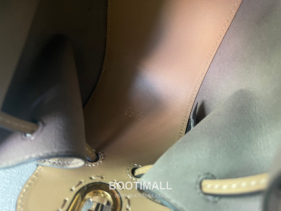 Fendi Mini Drawstring FF Print PU Fabric Bag 펜디 미니 드로스트링 FF 프린트 PU 패브릭 백 21.5cm 9