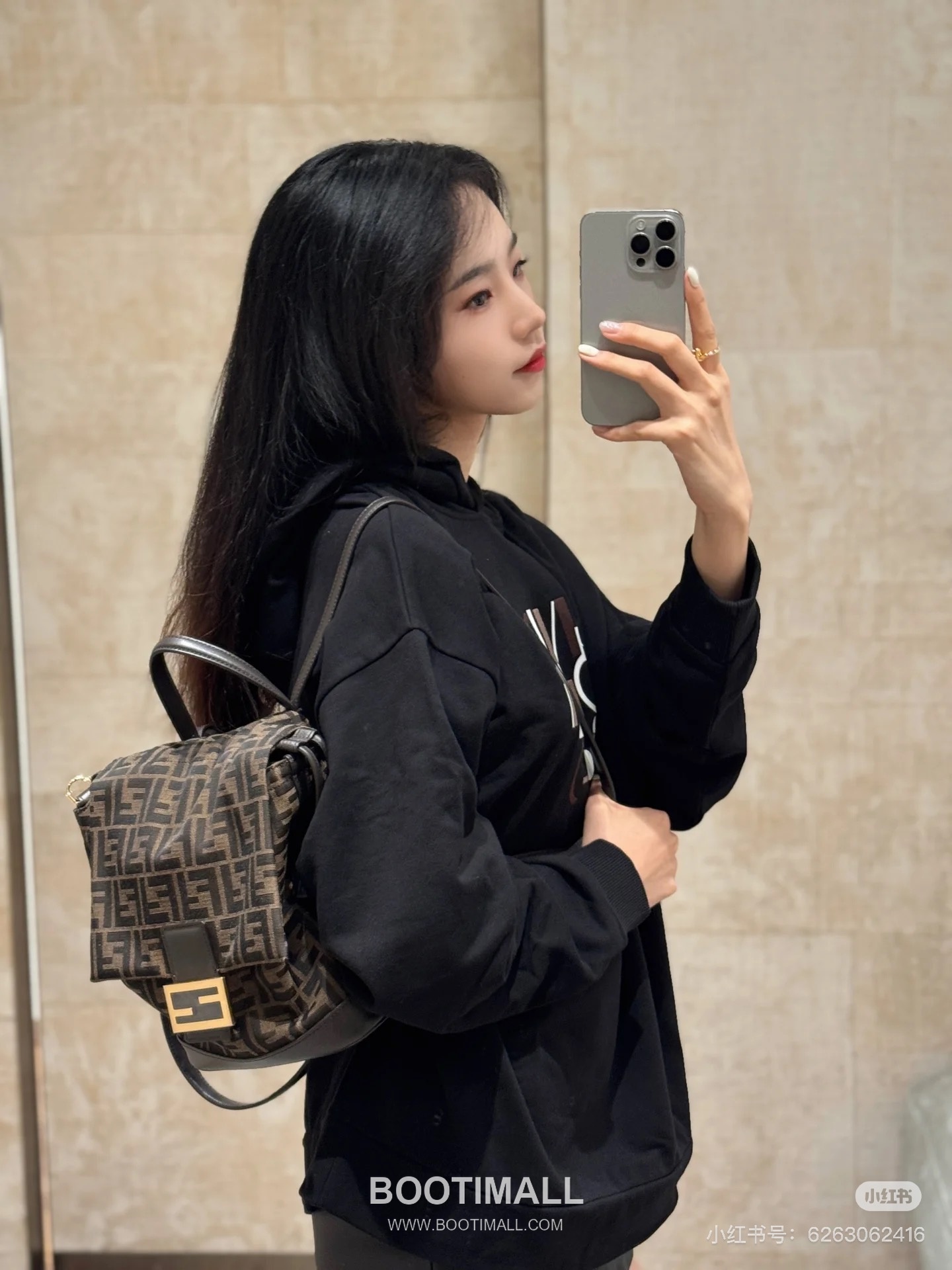 Fendi Vintage Monogram Drawstring Canvas Brown Backpack 펜디 빈티지 모노그램 드로우스트링 캔버스 브라운 백팩 26cm 3