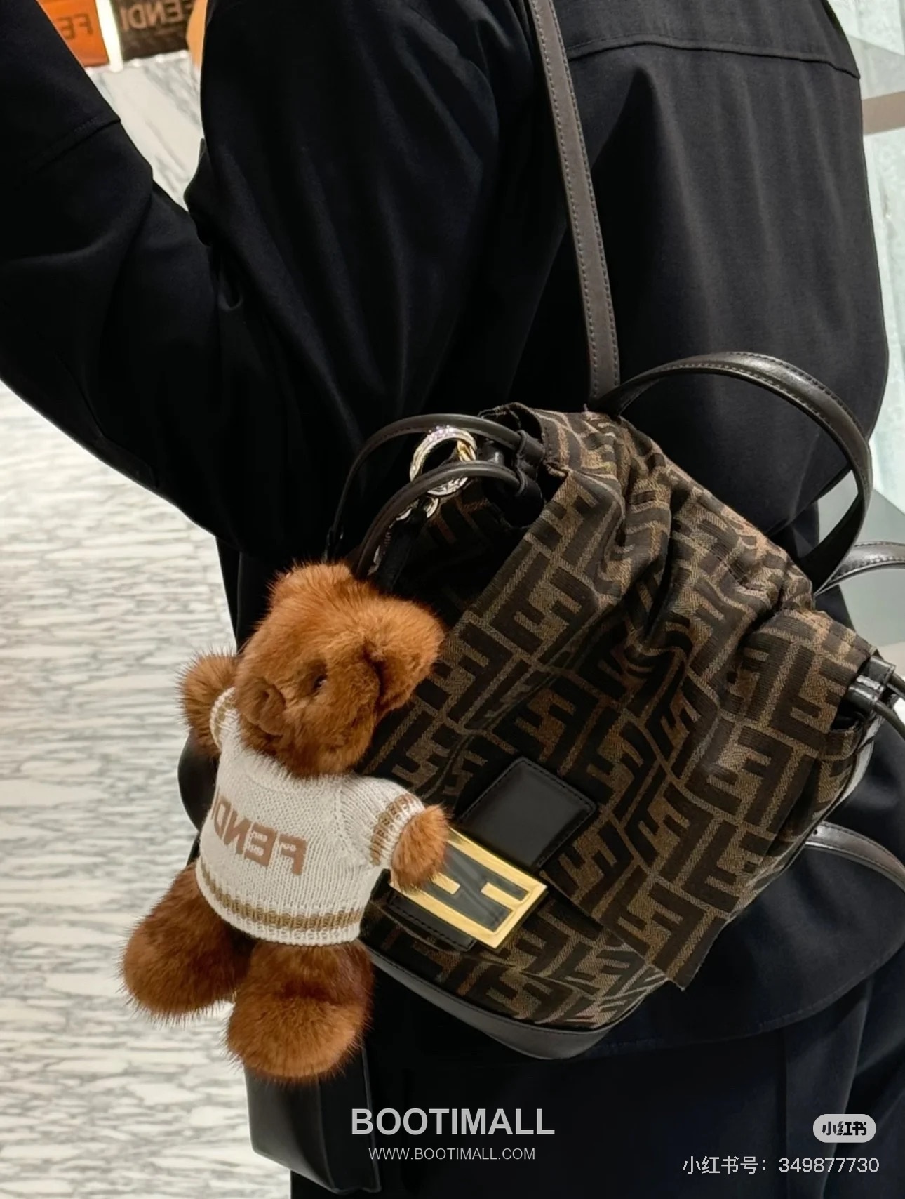 Fendi Vintage Monogram Drawstring Canvas Brown Backpack 펜디 빈티지 모노그램 드로우스트링 캔버스 브라운 백팩 26cm 6