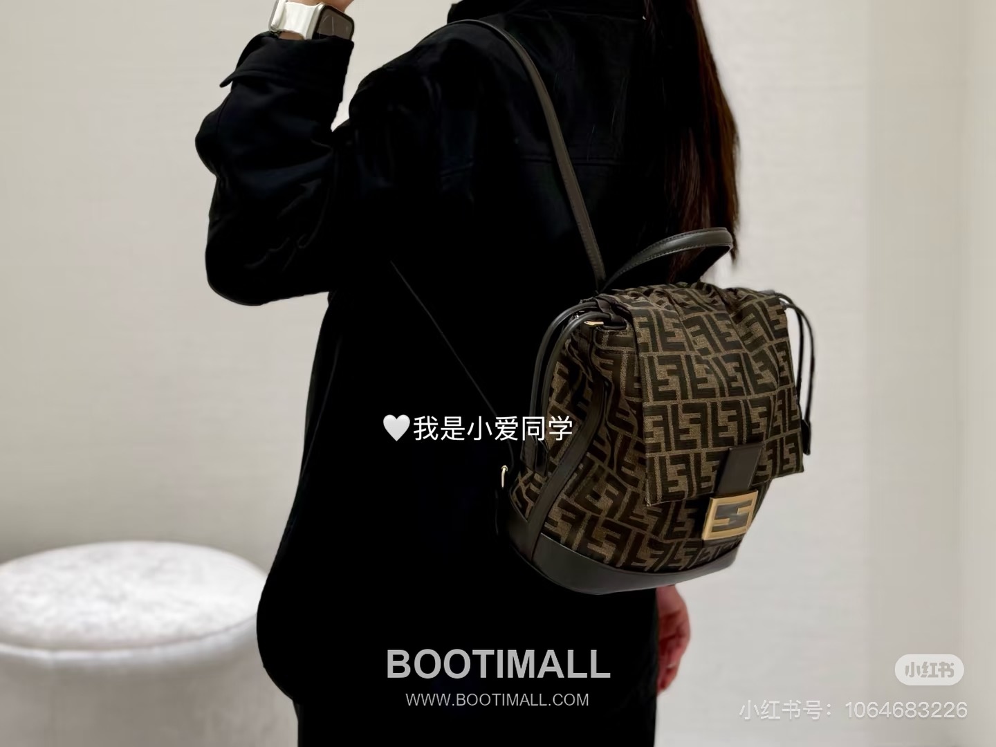 Fendi Vintage Monogram Drawstring Canvas Brown Backpack 펜디 빈티지 모노그램 드로우스트링 캔버스 브라운 백팩 26cm 8