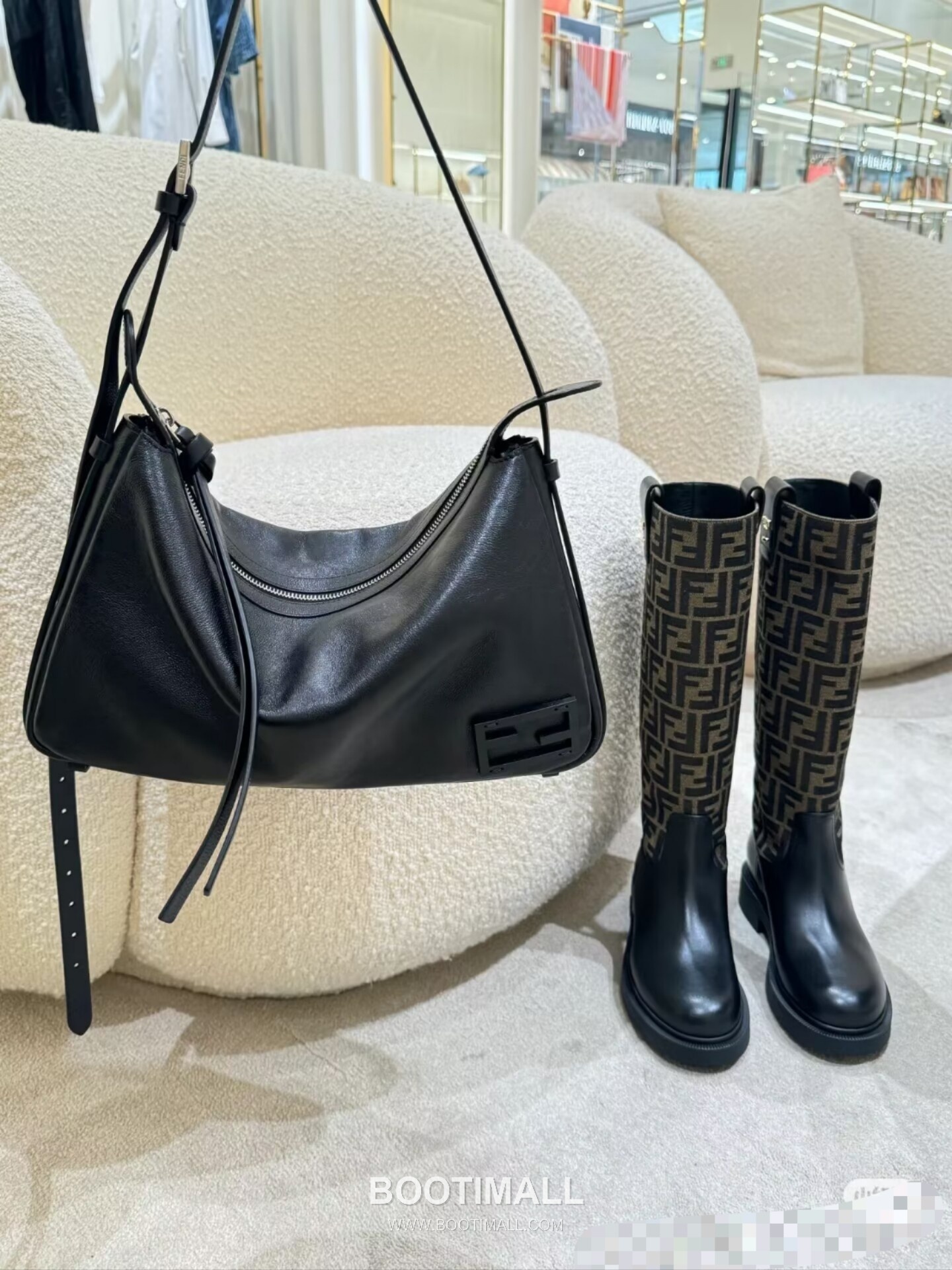 Fendi Simply FF Patent Low-Gloss Calfskin Black Shoulder Bag 펜디 심플리 FF 페이턴트 로우글로스 카프스킨 블랙 숄더백 22cm 5