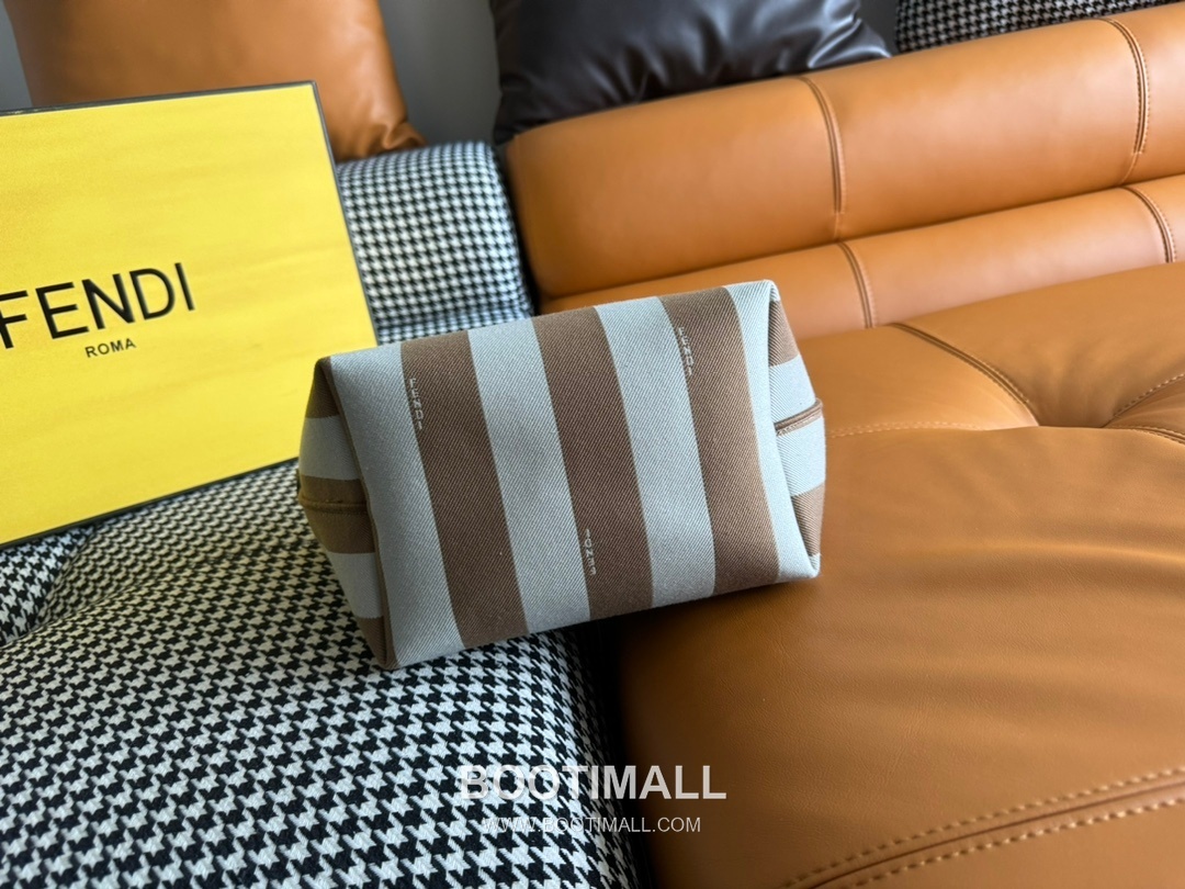 Fendi Pequin FF Jacquard Shopper Fabric Beige Tote Bag 펜디 페퀸 FF 자카드 쇼퍼 패브릭 베이지 토트백 23cm 13