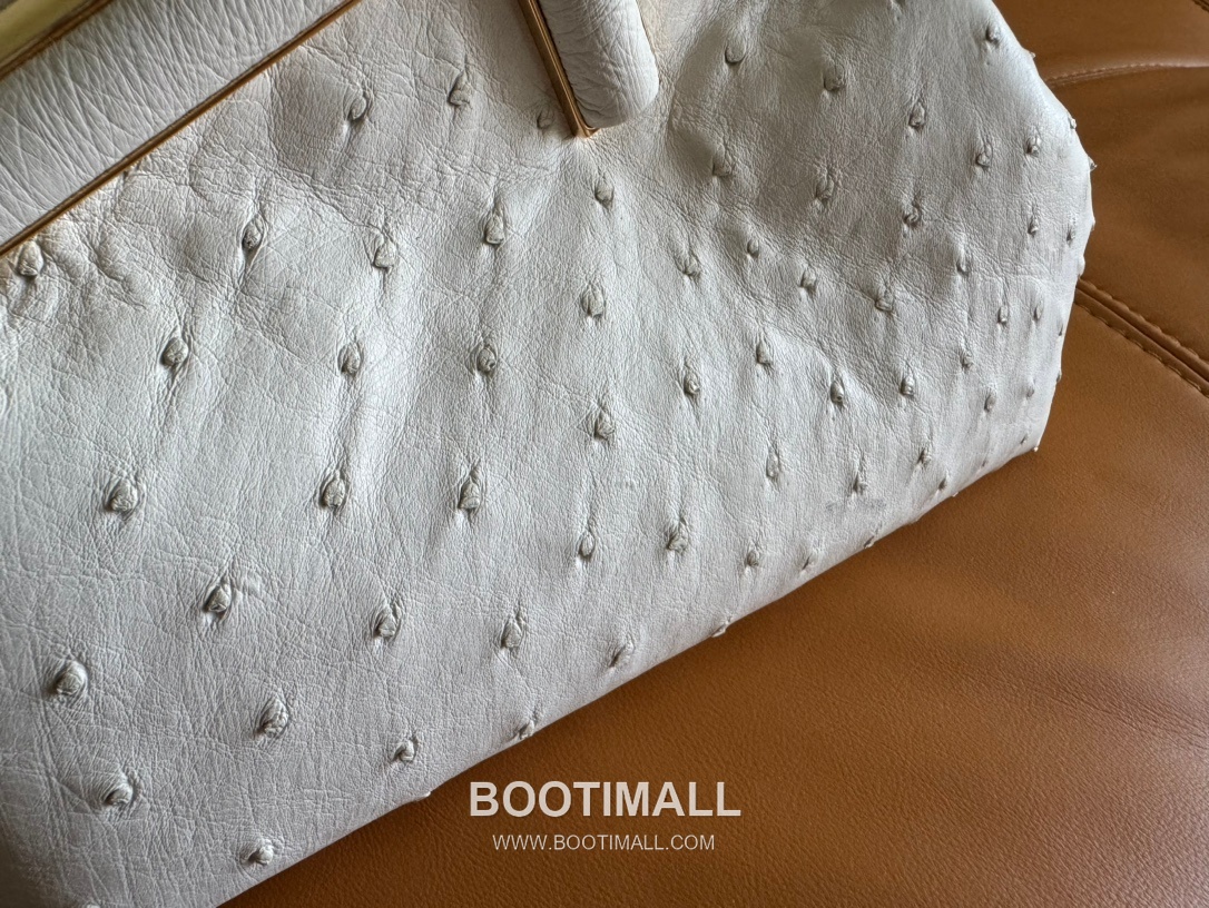 Fendi First Ostrich Leather Small Bag 펜디 퍼스트 오스트리치 가죽 스몰 토트 클러치백 129M200 26cm 9