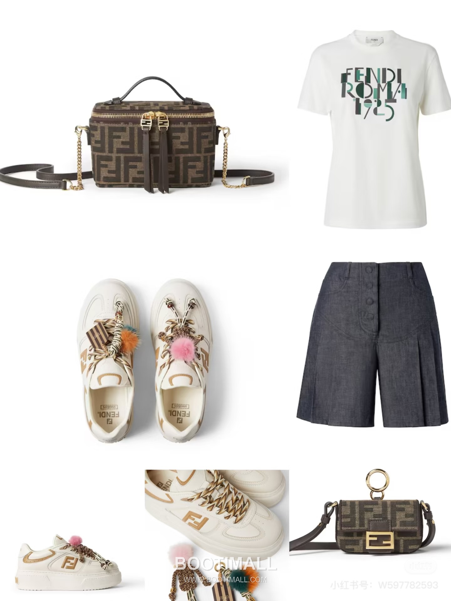 Fendi FF Jacquard Vanity Fabric Tobacco Brown Zip Wallet 펜디 FF 자카드 베니티 패브릭 토바코 브라운 지퍼지갑 16cm 3