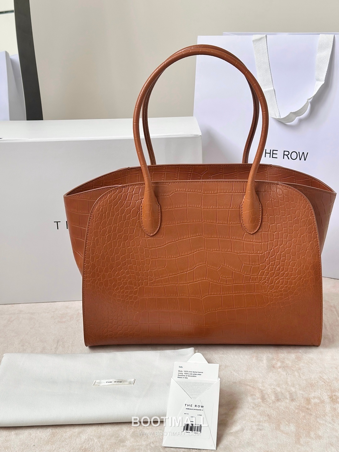 The Row Marlo 14 Crocodile Embossed Leather Tote Bag 더로우 마를로 14 크로커다일 엠보스 가죽 토트백 8823 36cm 1