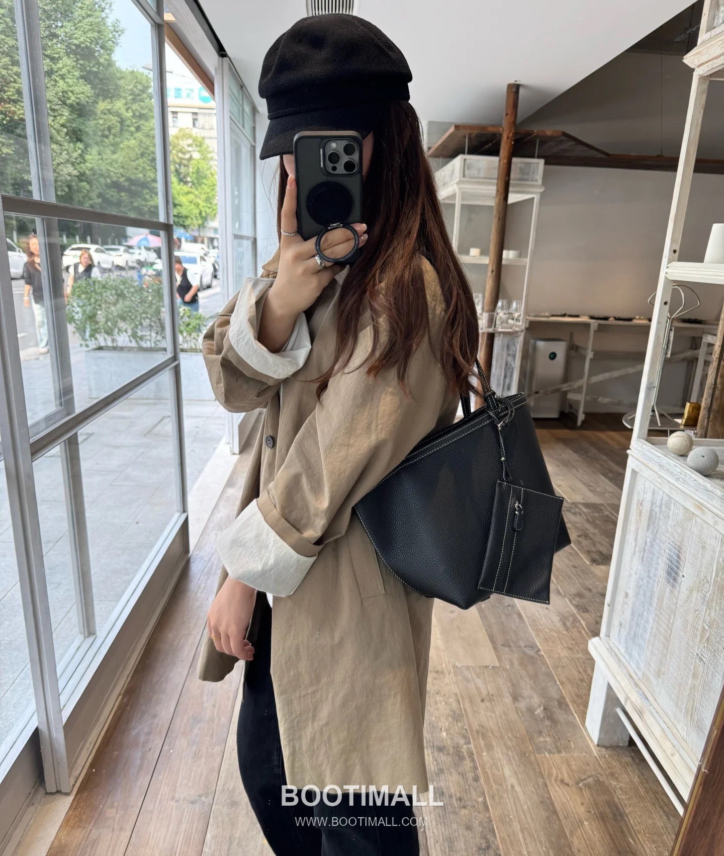 The Row Stitch Grained TC Cowhide Dark Tote Bag 마고 스티치 그레인드 TC 소가죽 다크 토트백 22cm 5