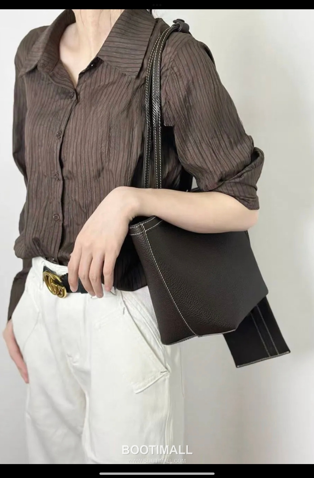 The Row Stitch TC Grained Cowhide Dark Tote Bag 마고 스티치 TC 리치패턴 소가죽 다크 토트백 30cm 1