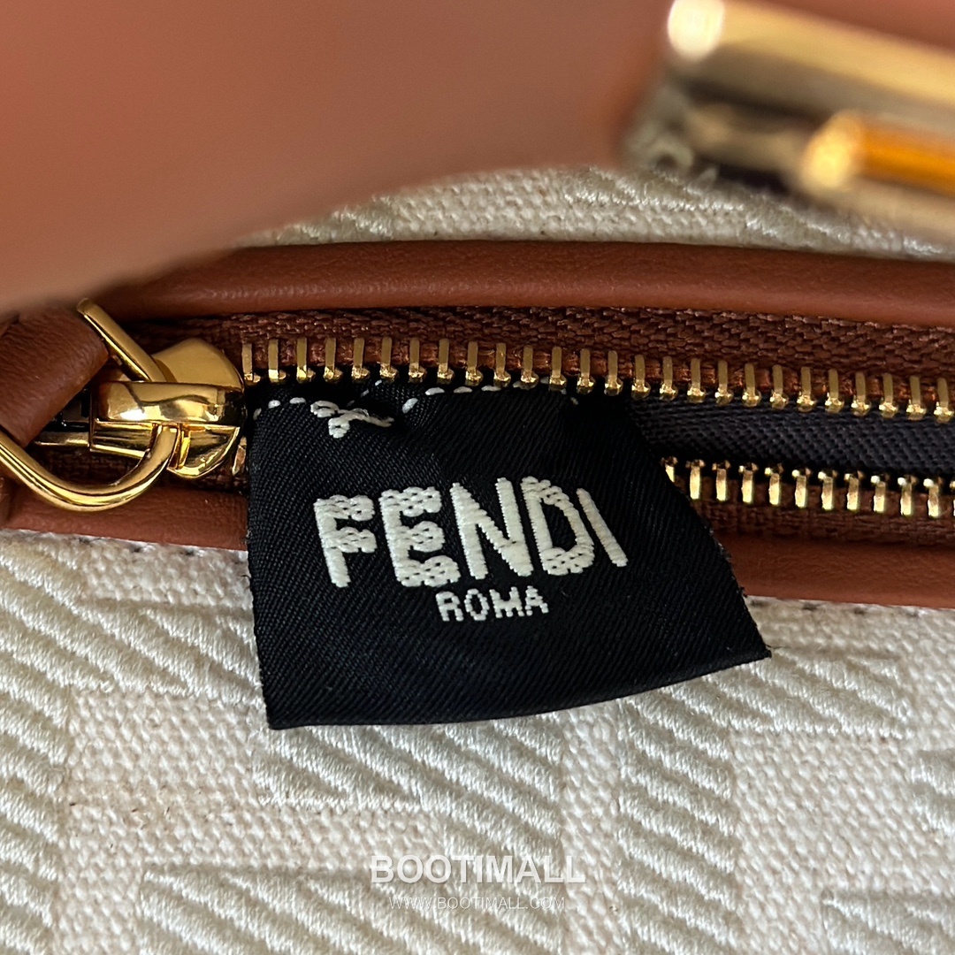 Fendi Peekaboo Classic FF Lining Calfskin Caramel Top Handle Bag 펜디 피카부 클래식 FF 안감 카프스킨 카라멜 탑핸들백 23cm 11