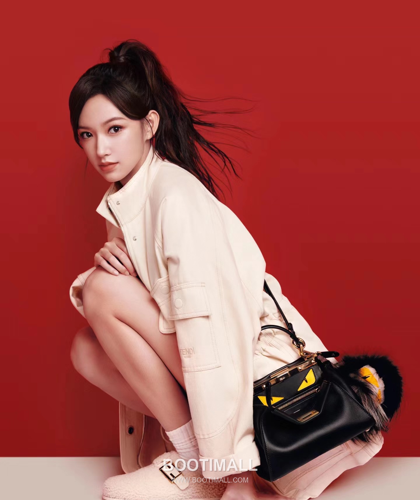 Fendi Peekaboo Monster Eye Calfskin Black Top Handle Bag 펜디 피카부 몬스터 아이 카프스킨 블랙 탑핸들백 23cm 1