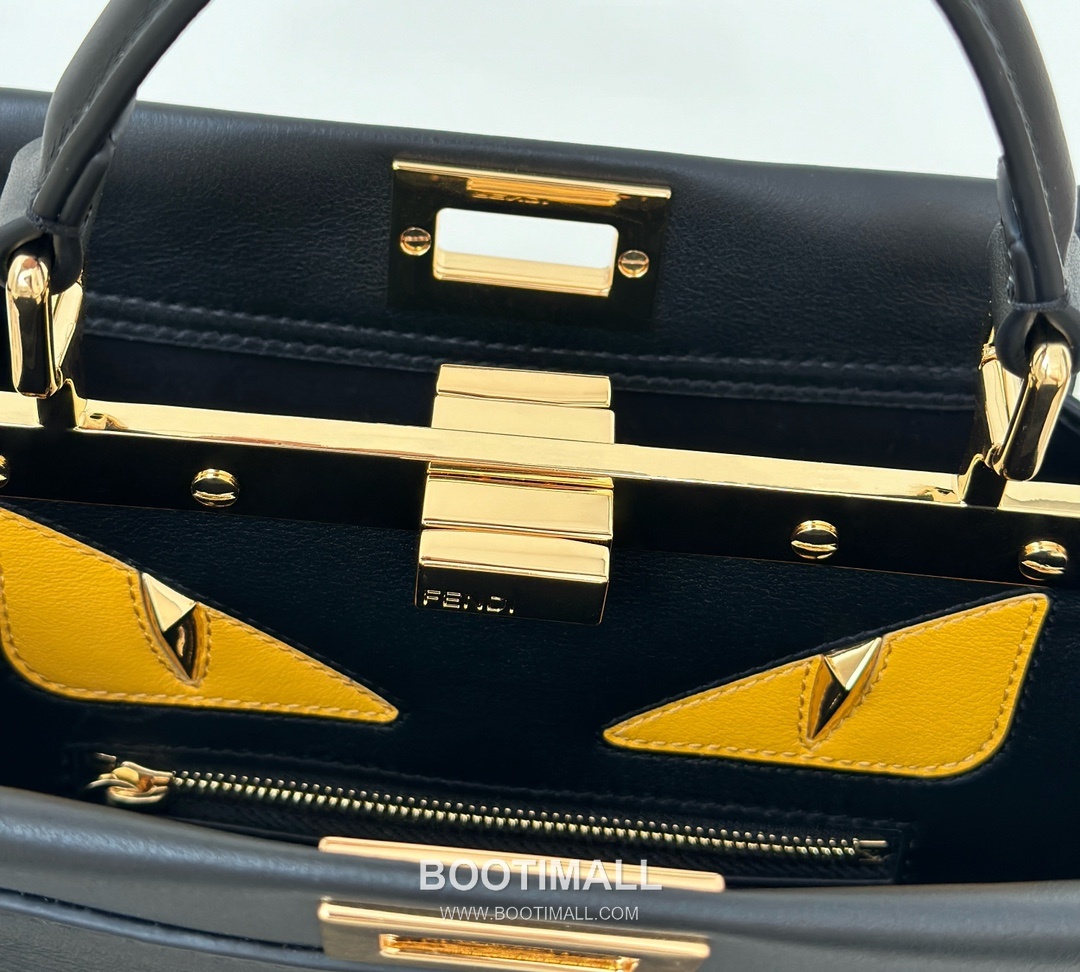 Fendi Peekaboo Monster Eye Calfskin Black Top Handle Bag 펜디 피카부 몬스터 아이 카프스킨 블랙 탑핸들백 23cm 20