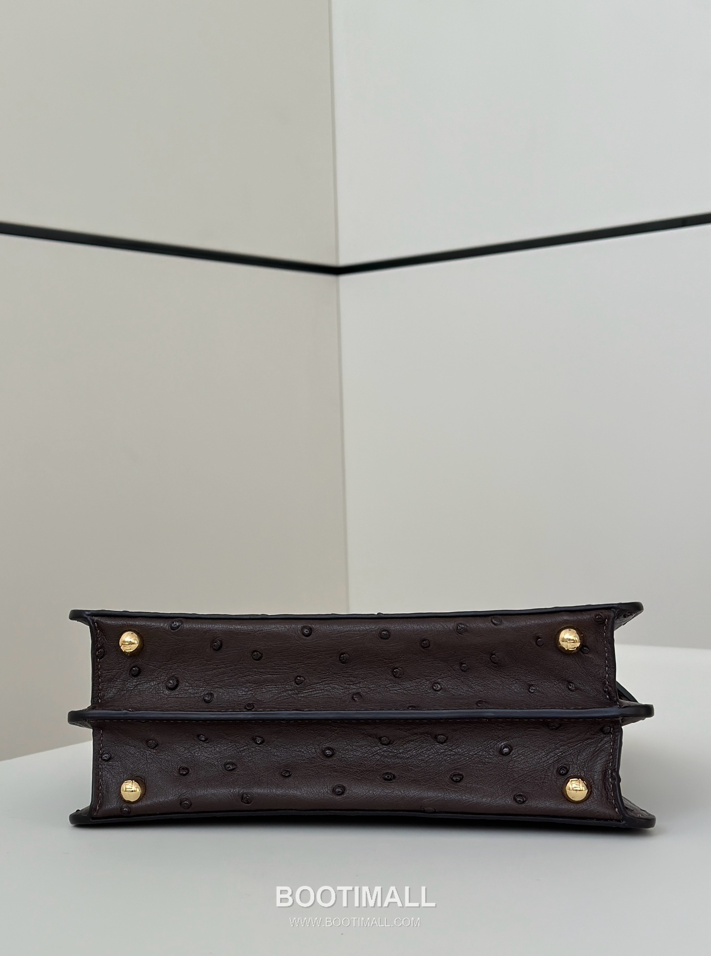 Fendi Peekaboo ISeeU Accordion Ostrich Leather Brown Top Handle Bag 펜디 피카부 아이씨유 아코디언 오스트리치 레더 브라운 탑핸들백 27cm 6