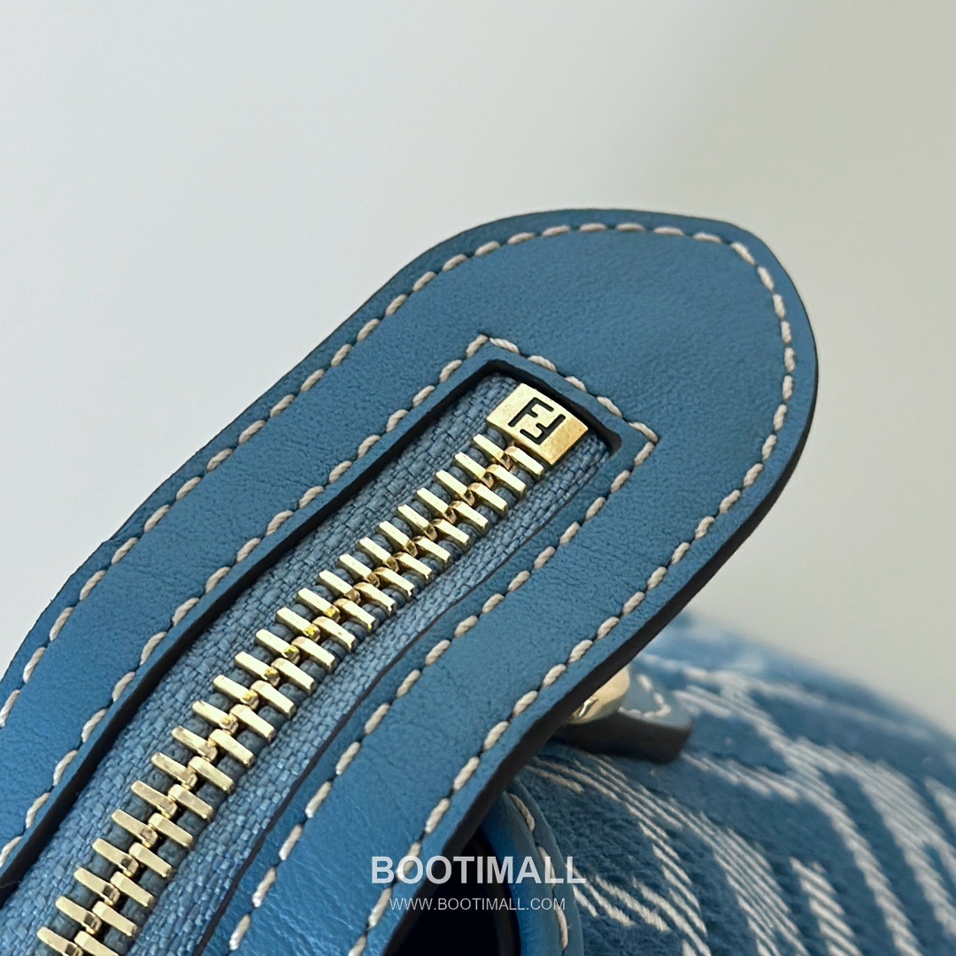 Fendi Denim Jacquard FF Boston Blue Top Handle Bag 펜디 데님 자카드 FF 보스턴 블루 탑핸들백 28cm 11