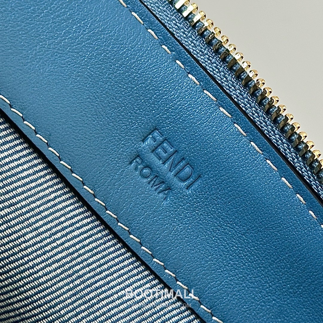 Fendi Denim Jacquard FF Boston Blue Top Handle Bag 펜디 데님 자카드 FF 보스턴 블루 탑핸들백 28cm 12