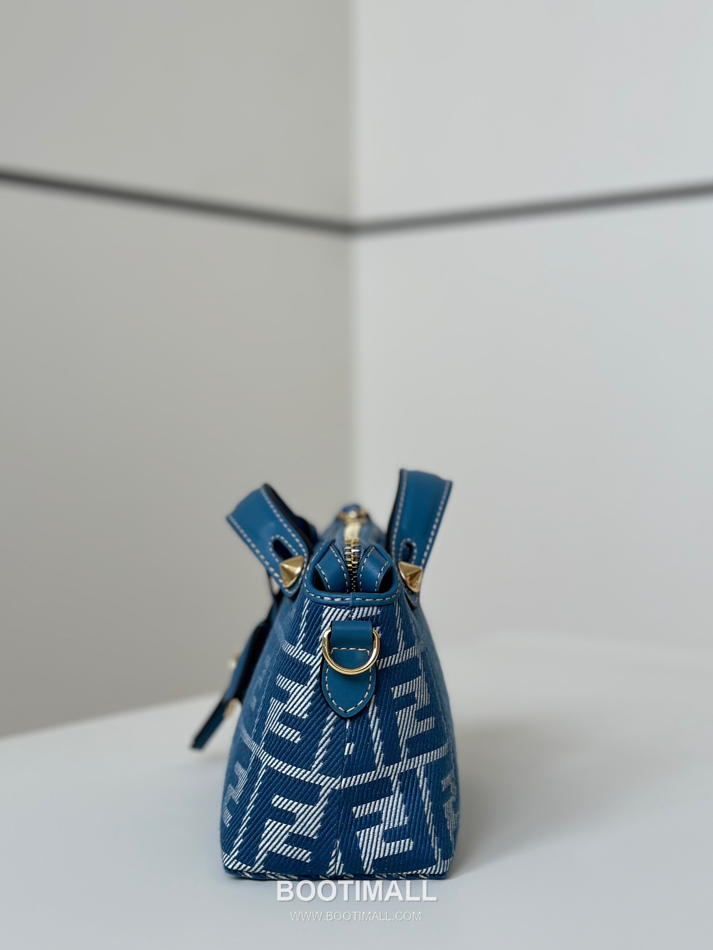 Fendi FF Denim Jacquard Boston Blue Top Handle Bag 펜디 FF 데님 자카드 보스턴 블루 탑핸들백 20cm 6