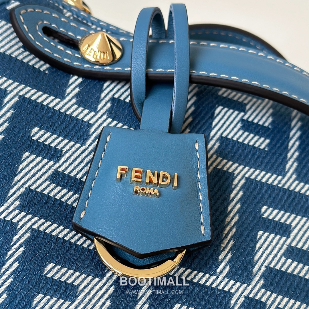 Fendi FF Denim Jacquard Boston Blue Top Handle Bag 펜디 FF 데님 자카드 보스턴 블루 탑핸들백 20cm 8