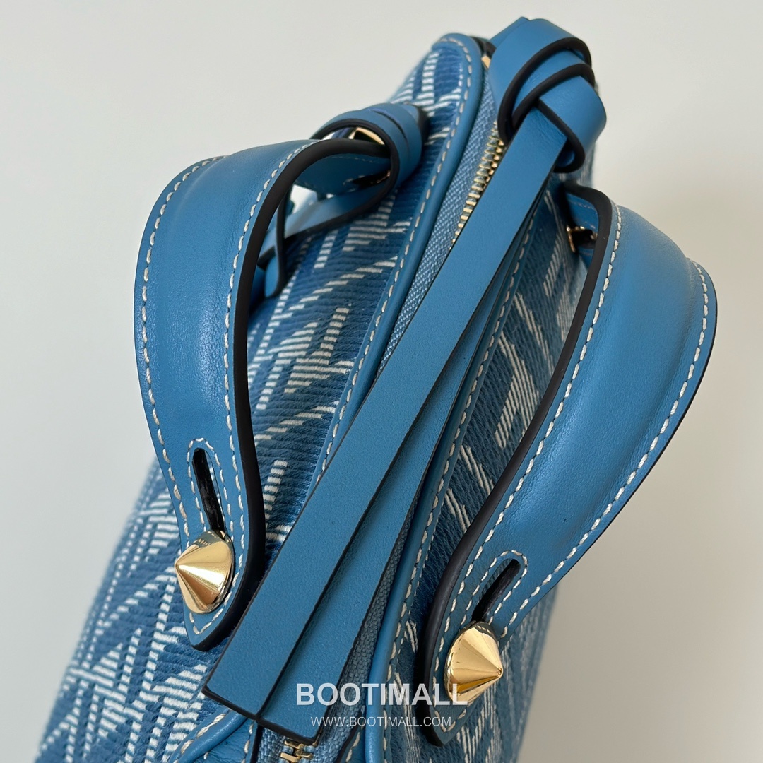 Fendi FF Denim Jacquard Boston Blue Top Handle Bag 펜디 FF 데님 자카드 보스턴 블루 탑핸들백 20cm 9