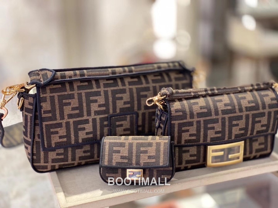 Fendi Baguette FF Fabric FF Brown Shoulder Bag 펜디 바게트 FF 패브릭 브라운 숄더백 26cm 5