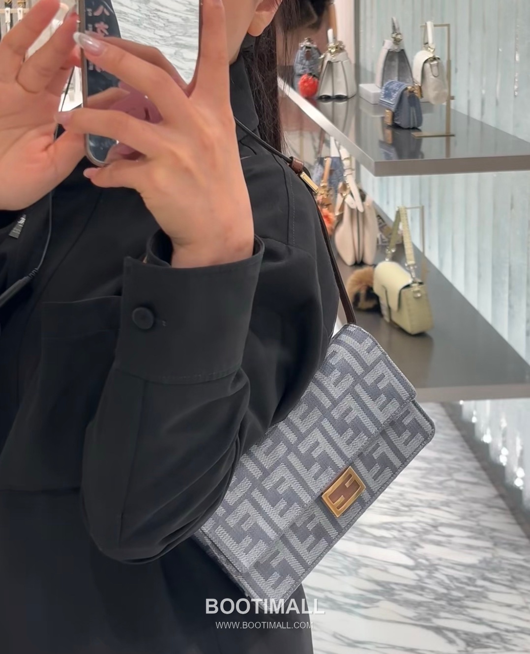 Fendi Baguette FF Denim Chain Wallet 펜디 바게트 FF 데님 체인 월렛 21cm 2