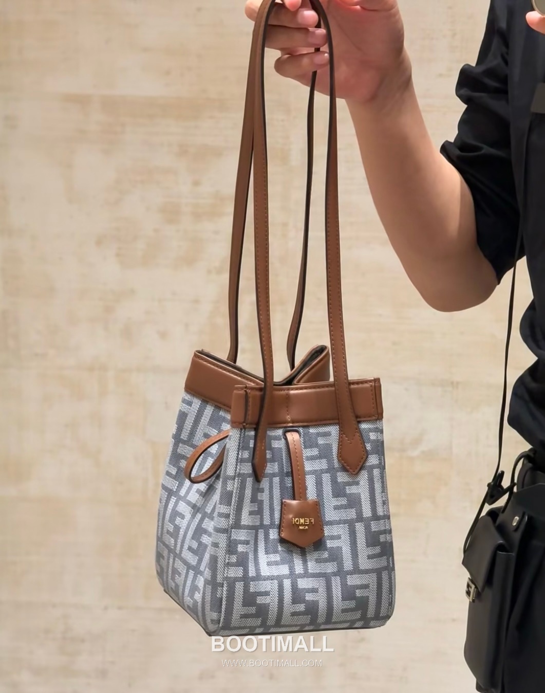 Fendi Origami FF Jacquard Denim Convertible Tote Bag 펜디 오리가미 FF 자카드 데님 컨버터블 토트백 15cm 6