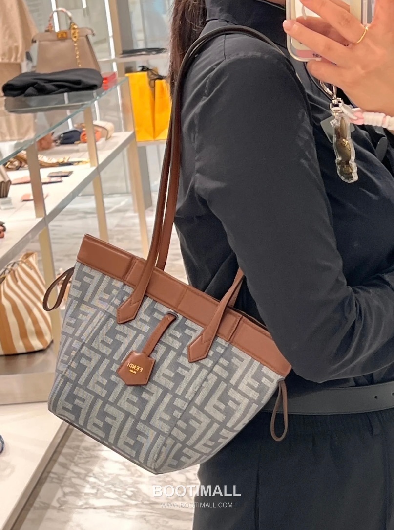 Fendi Origami FF Jacquard Denim Convertible Tote Bag 펜디 오리가미 FF 자카드 데님 컨버터블 토트백 15cm 8