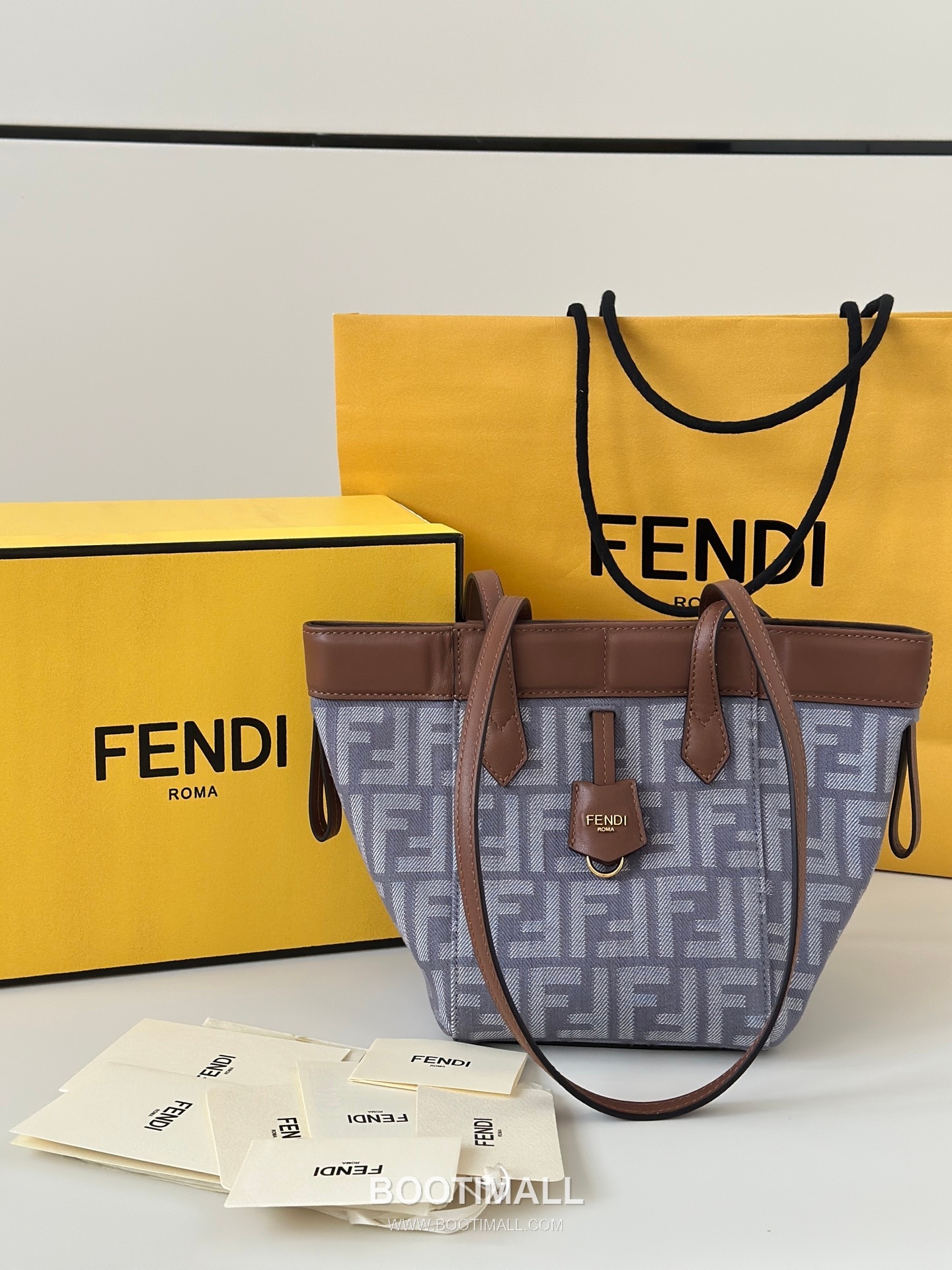 Fendi Origami FF Jacquard Denim Convertible Tote Bag 펜디 오리가미 FF 자카드 데님 컨버터블 토트백 15cm 10