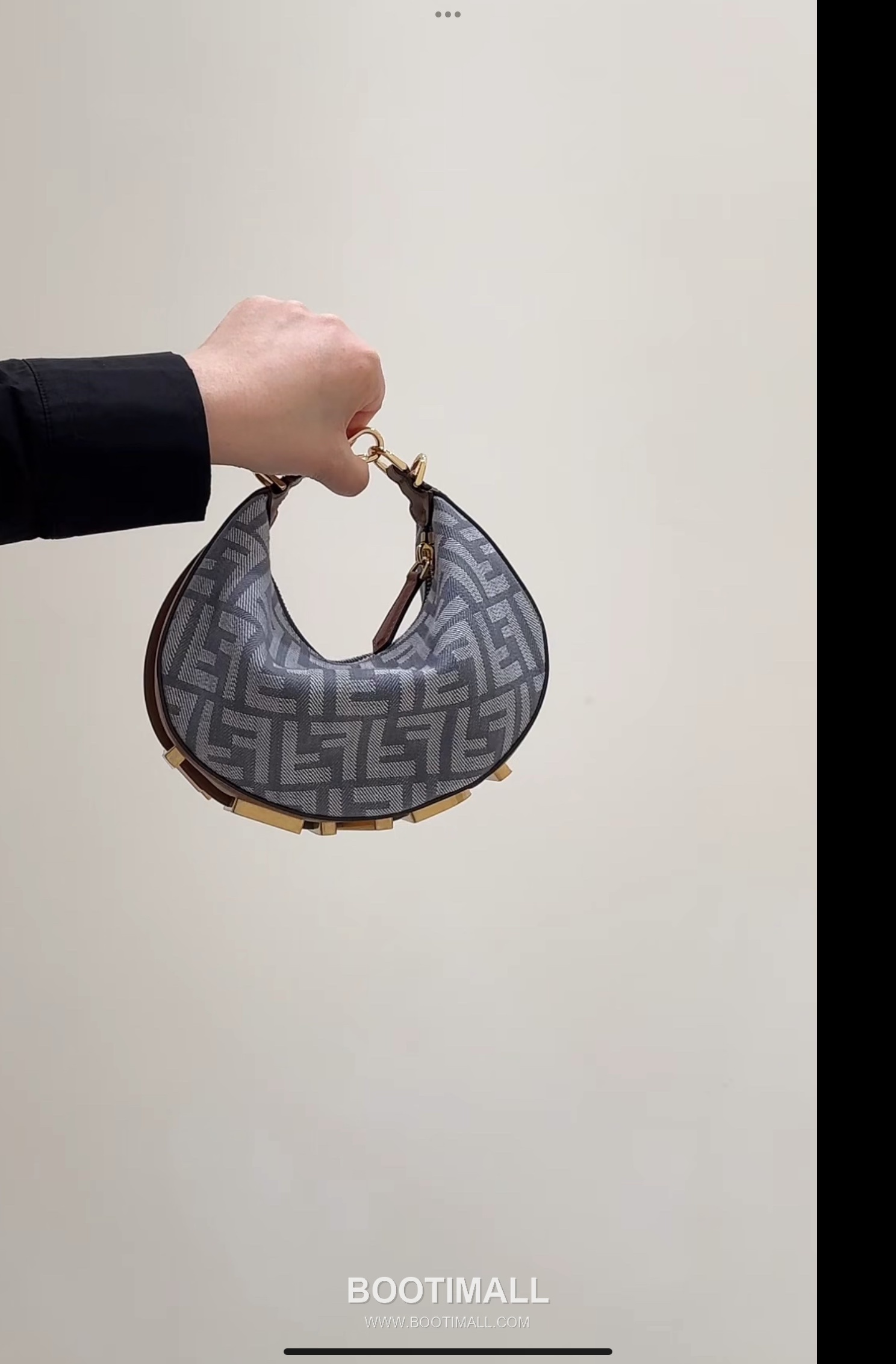 Fendi Fendigraphy Jacquard Logo Crescent Denim Blue Shoulder Bag 펜디 그래피 자카드 로고 크레센트 데님 블루 숄더백 20cm 6