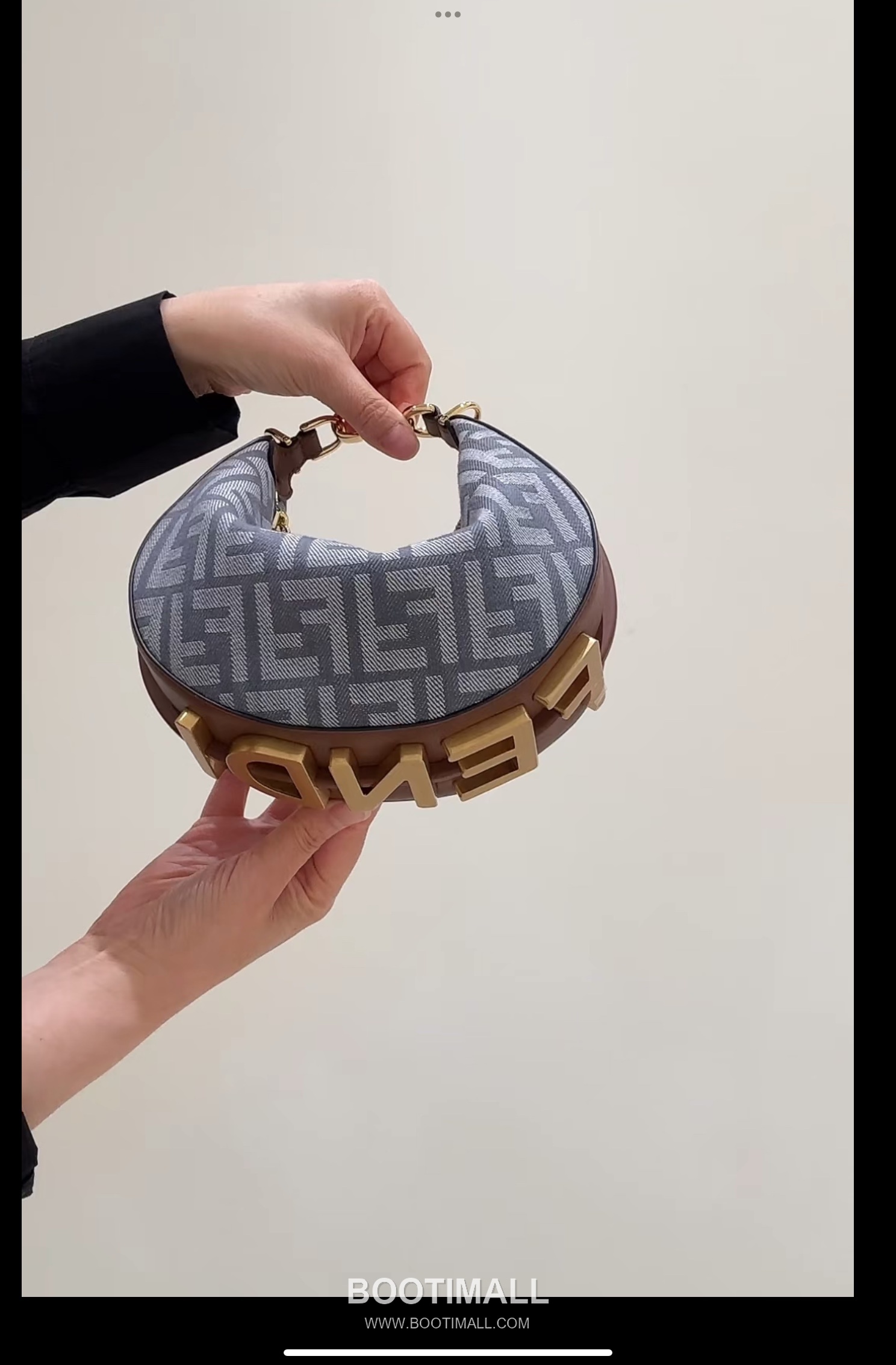 Fendi Fendigraphy Jacquard Logo Crescent Denim Blue Shoulder Bag 펜디 그래피 자카드 로고 크레센트 데님 블루 숄더백 20cm 8