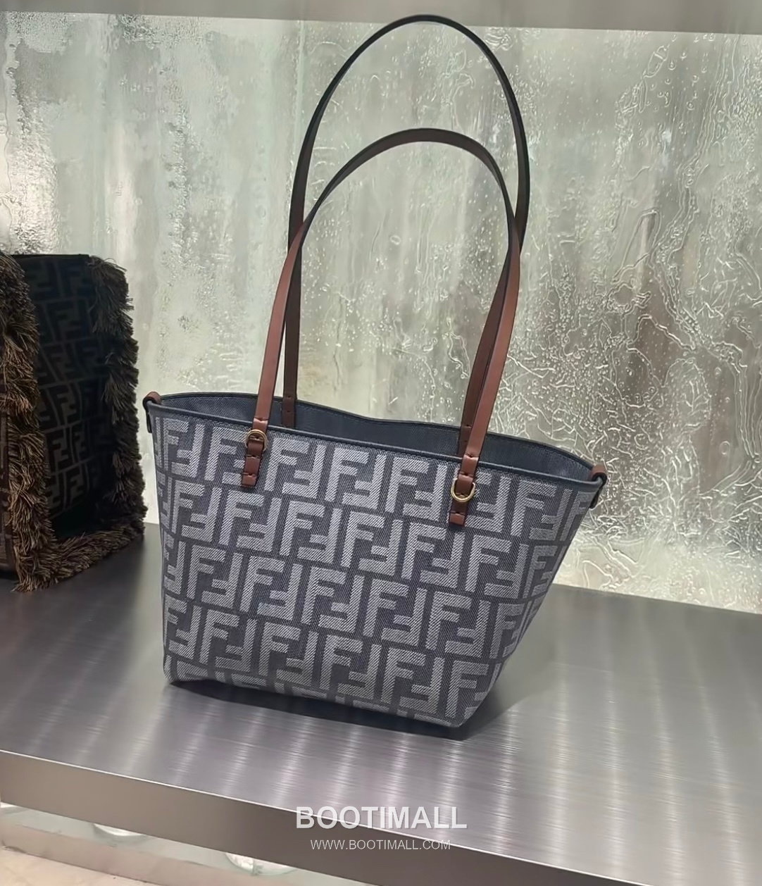 Fendi Roll FF Jacquard Denim Fabric Blue Tote Bag 펜디 롤 FF 자카드 데님 패브릭 블루 토트백 22cm 7