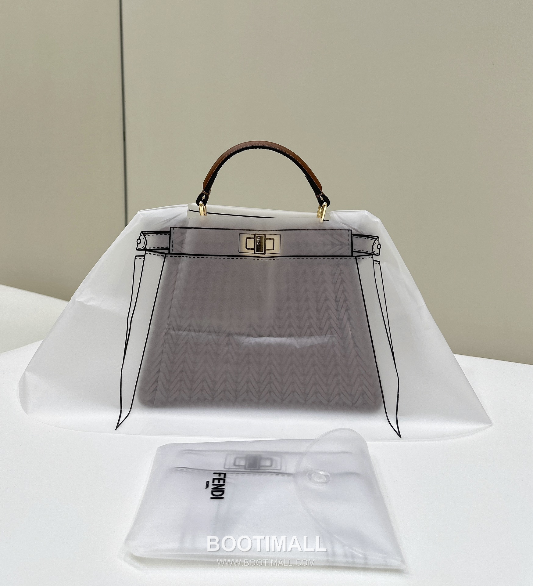 Fendi Peekaboo ISeeU Braided Woven Calfskin Caramel Top Handle Bag 펜디 피카부 아이씨유 브레이디드 위빙 카프스킨 카라멜 탑핸들백 20cm 7