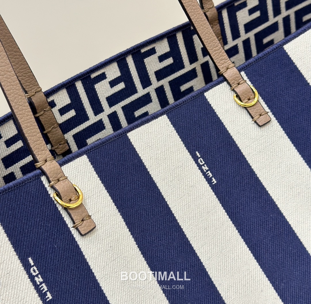 Fendi Roll Pequin FF Reversible Blue Tote Bag 펜디 롤 페퀸 FF 리버서블 블루 토트백 33cm 14