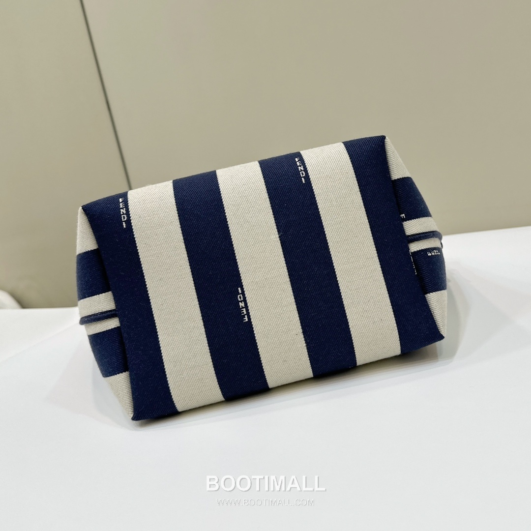 Fendi Roll Pequin FF Reversible Canvas Blue Tote Bag 펜디 롤 페퀸 FF 리버서블 캔버스 블루 토트백 22cm 8