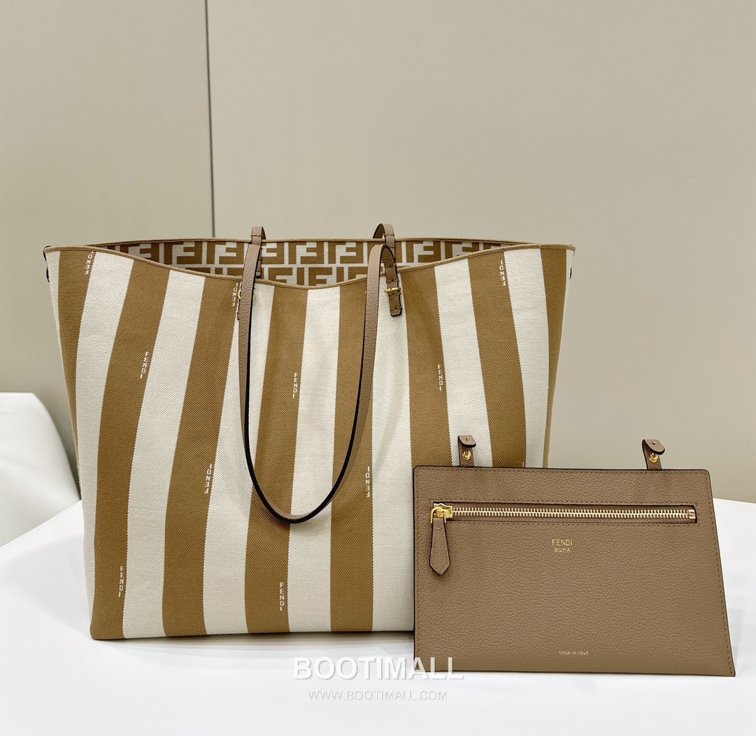 Fendi Roll Pequin FF Reversible Canvas Beige Tote Bag 펜디 롤 페퀸 FF 리버서블 캔버스 베이지 토트백 33cm 10