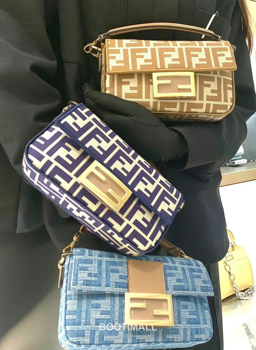 Fendi Baguette FF Logo Pequin Canvas Brown Chain Flap Bag 펜디 바게트 FF 로고 페퀸 캔버스 브라운 체인 플랩백 20cm 17