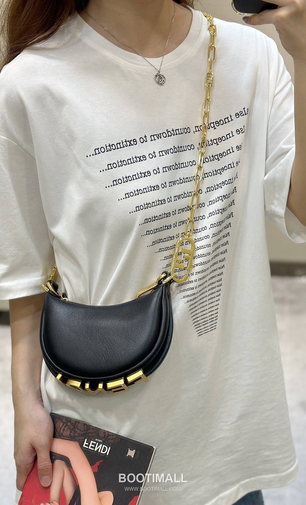 Fendi Fendigraphy Mini Cowhide Beige Shoulder Bag 펜디 그래피 미니 소가죽 베이지 숄더백 16.5cm 3