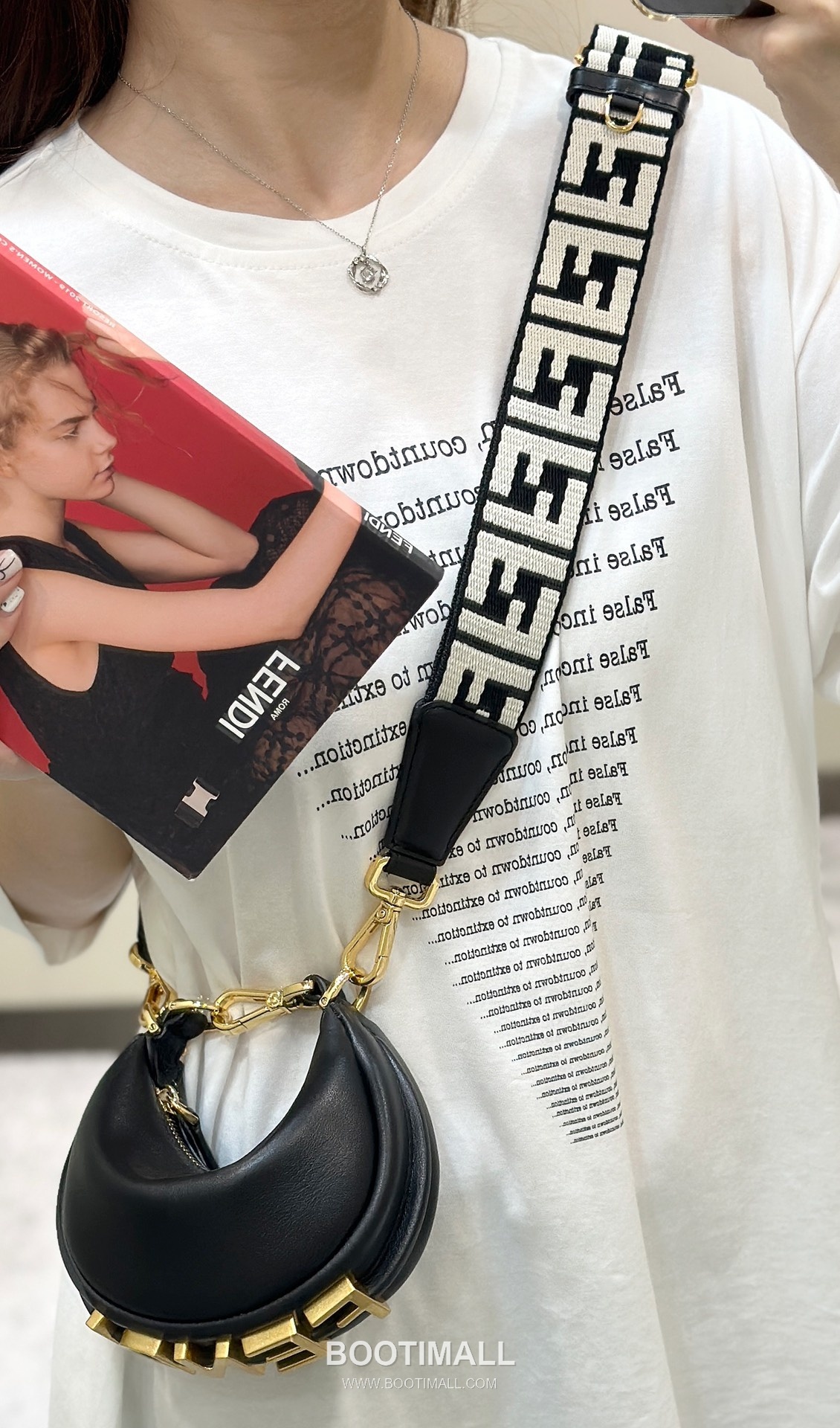 Fendi Fendigraphy Mini Cowhide Beige Shoulder Bag 펜디 그래피 미니 소가죽 베이지 숄더백 16.5cm 6